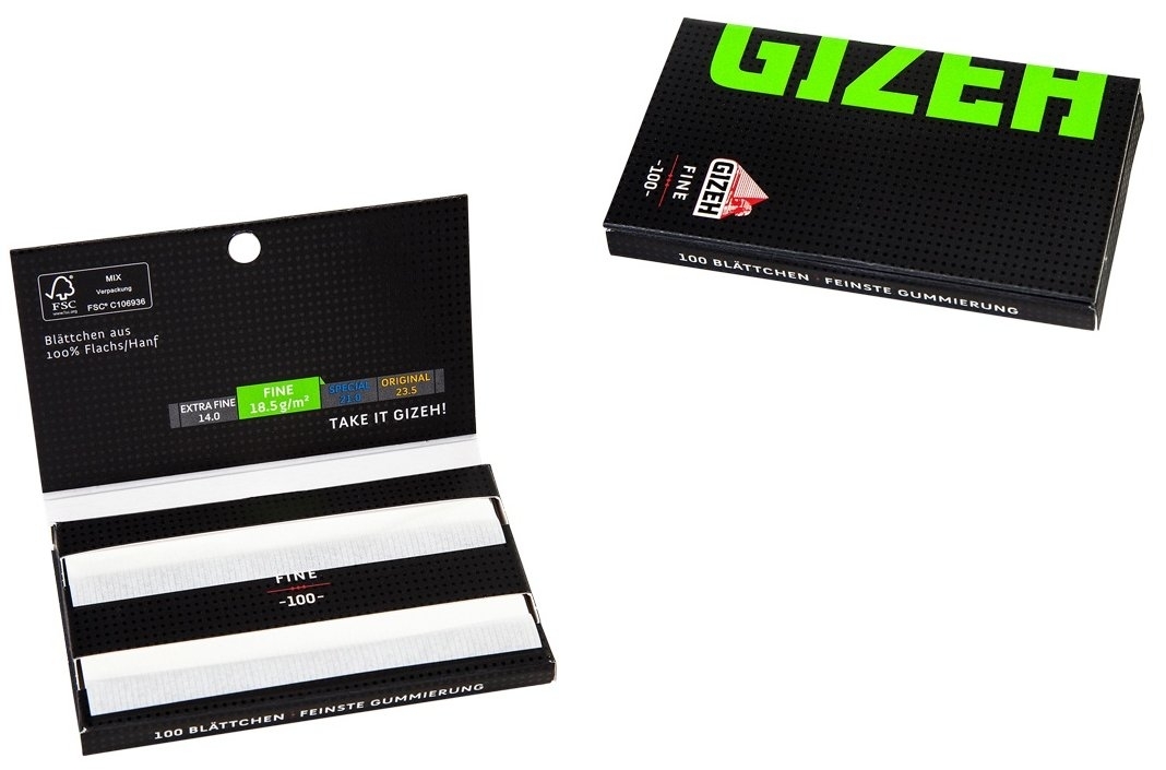 Gizeh Black Fine Magnet Zigarettenpapier, 20 x 100 Blättchen