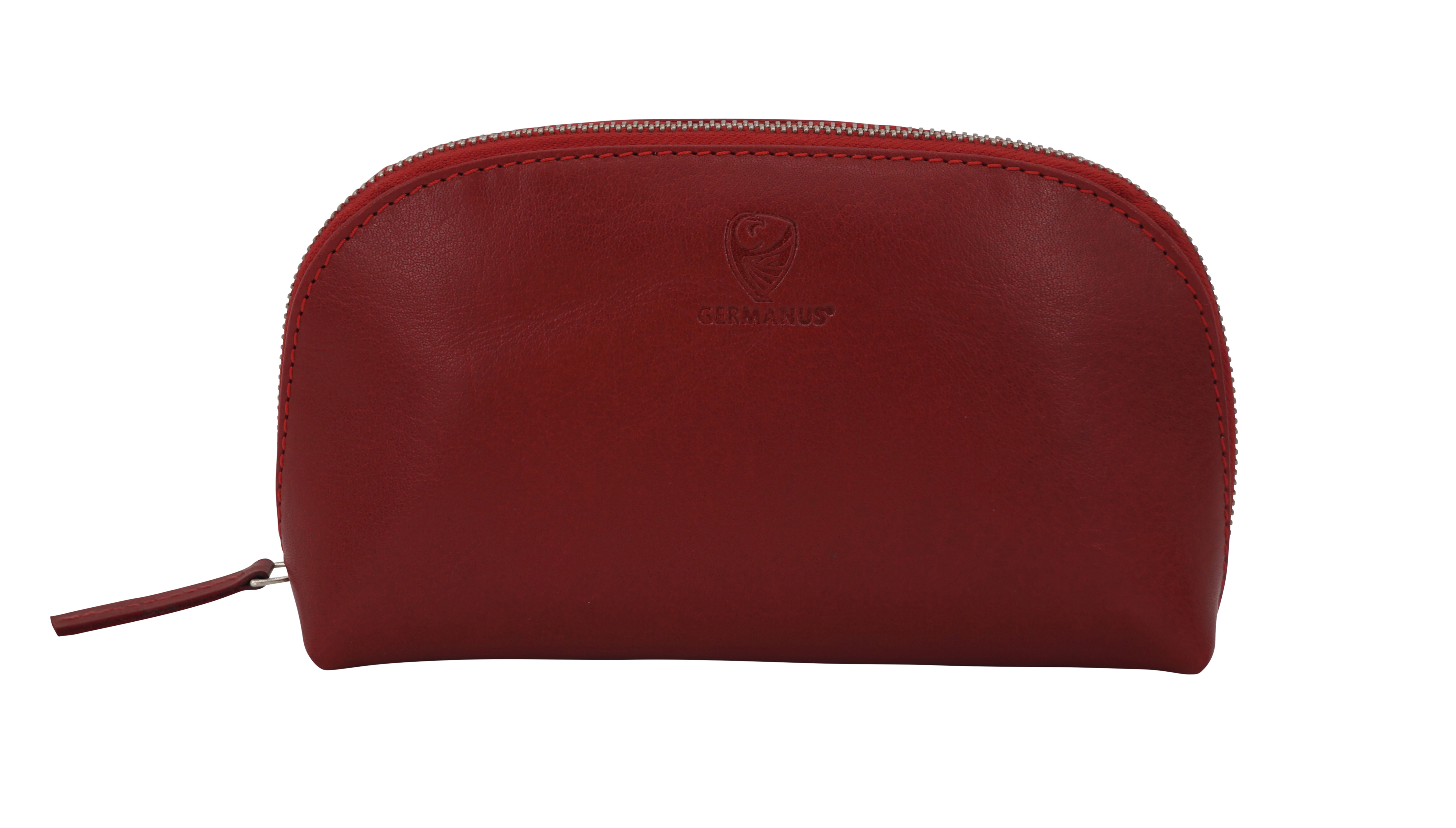 GERMANUS Kosmetiktasche Helge aus echtem Leder, Kulturbeutel, Waschtasche, Schminktasche, Clutch