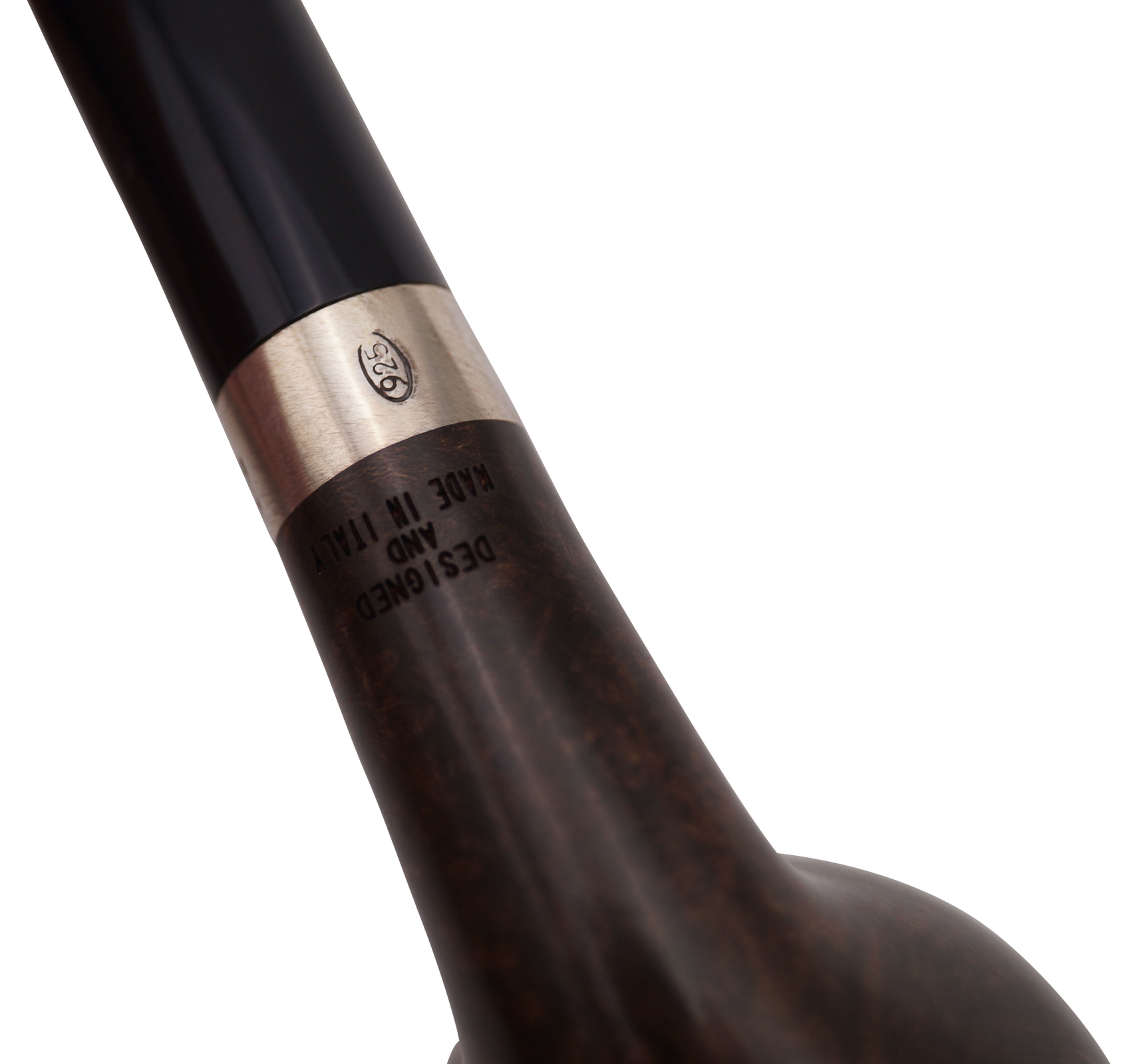 GERMANUS Pfeife Premium mit Silberring, Apple Bent