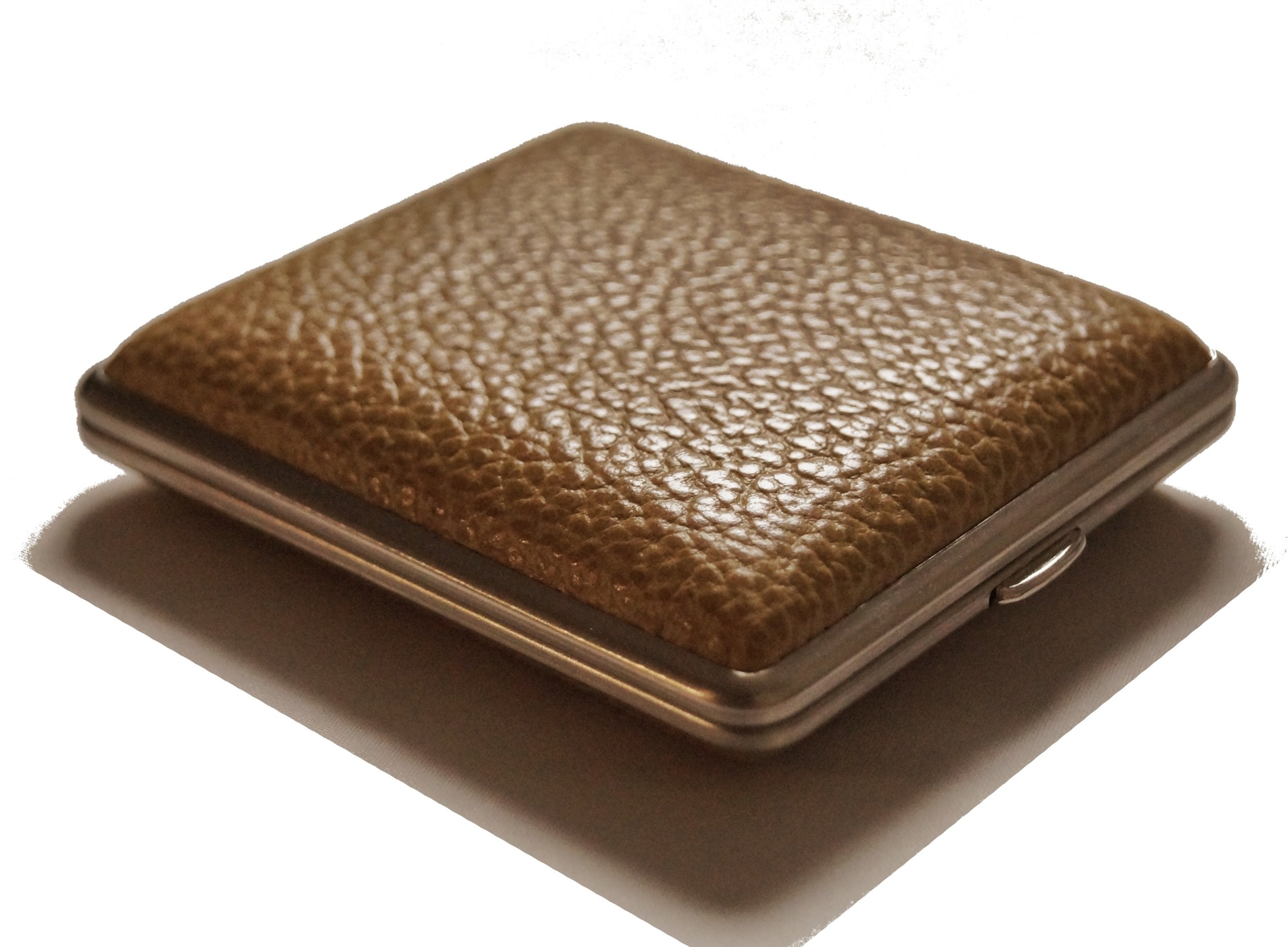 GERMANUS Zigarettenetui - Metall mit Leder Bezug - Made in Germany  - Design Schottisch Sand