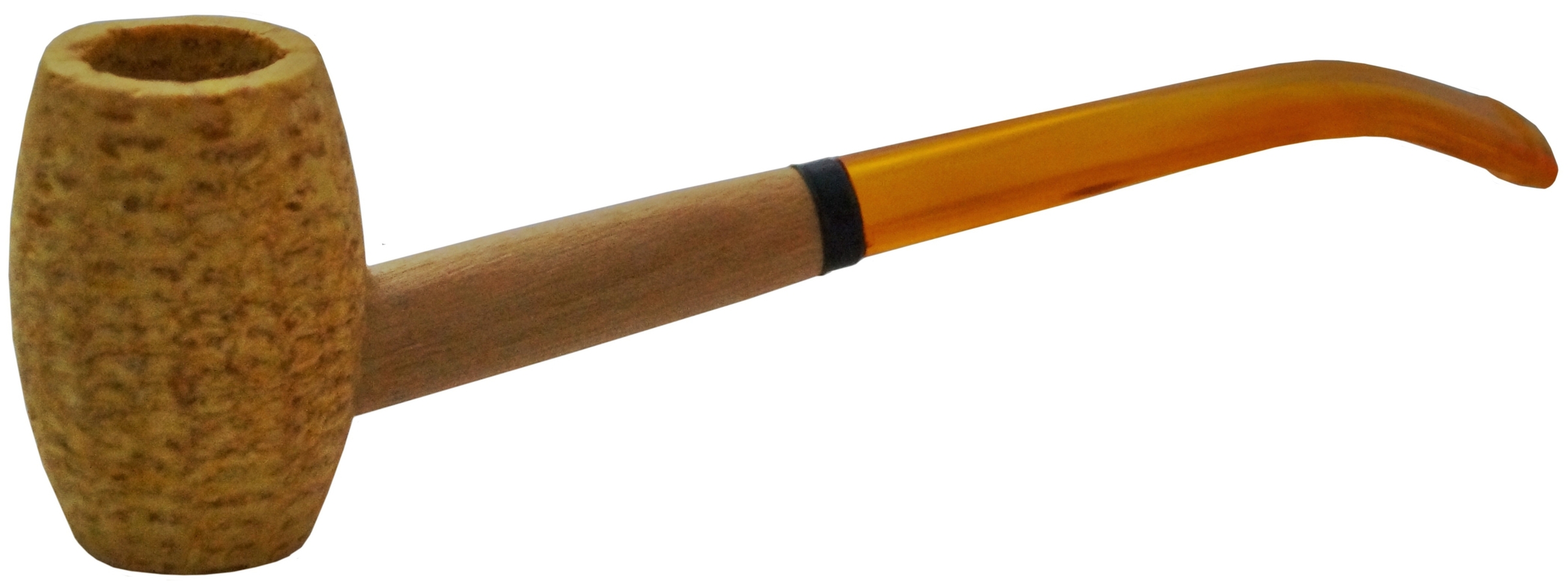 Original Missouri Qualitäts Corncob Pfeife - Shape: Tom Sawyer - Long Feather Glatt, Bent