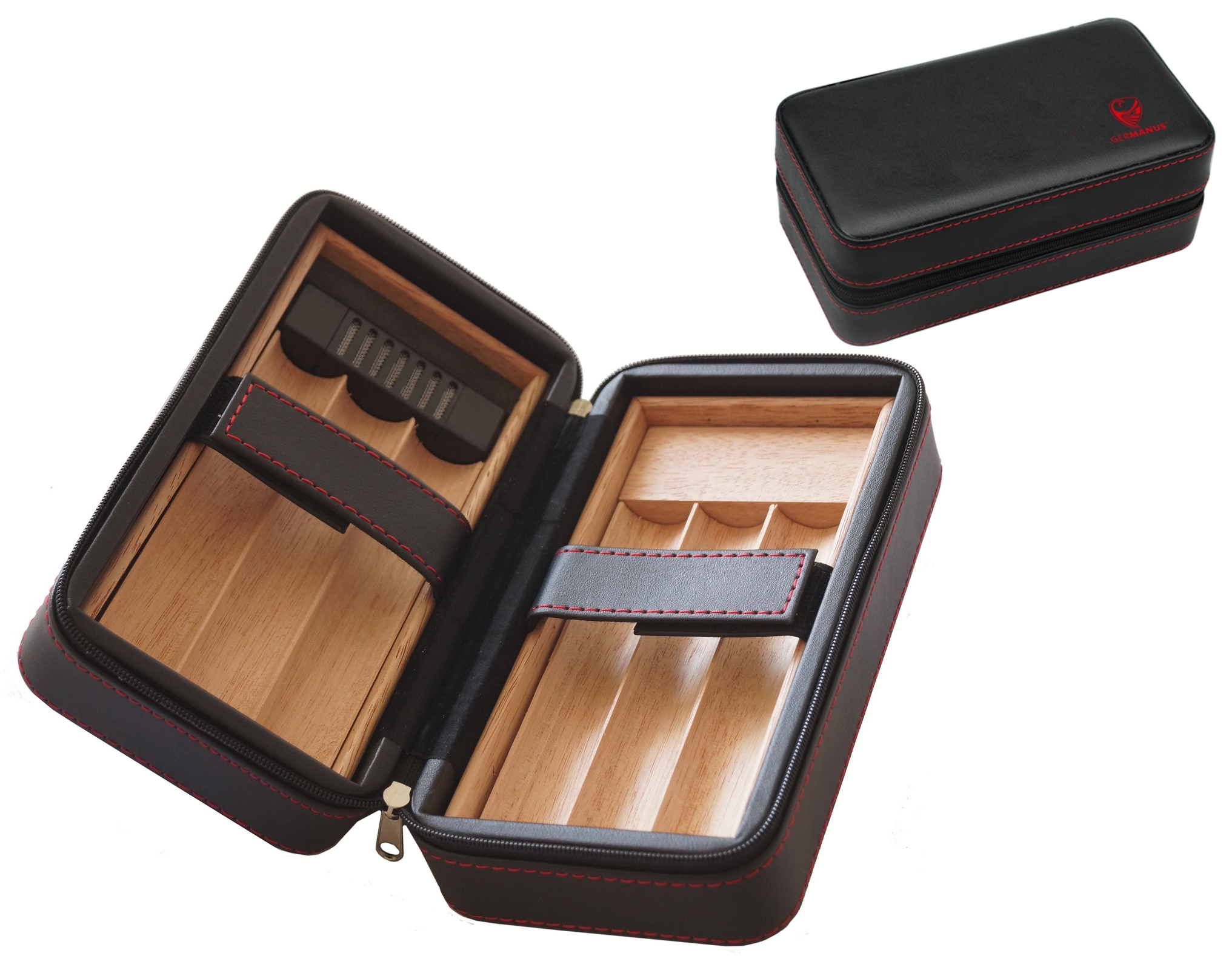 GERMANUS Reisehumidor Kassette mit Zedernholz Interieur