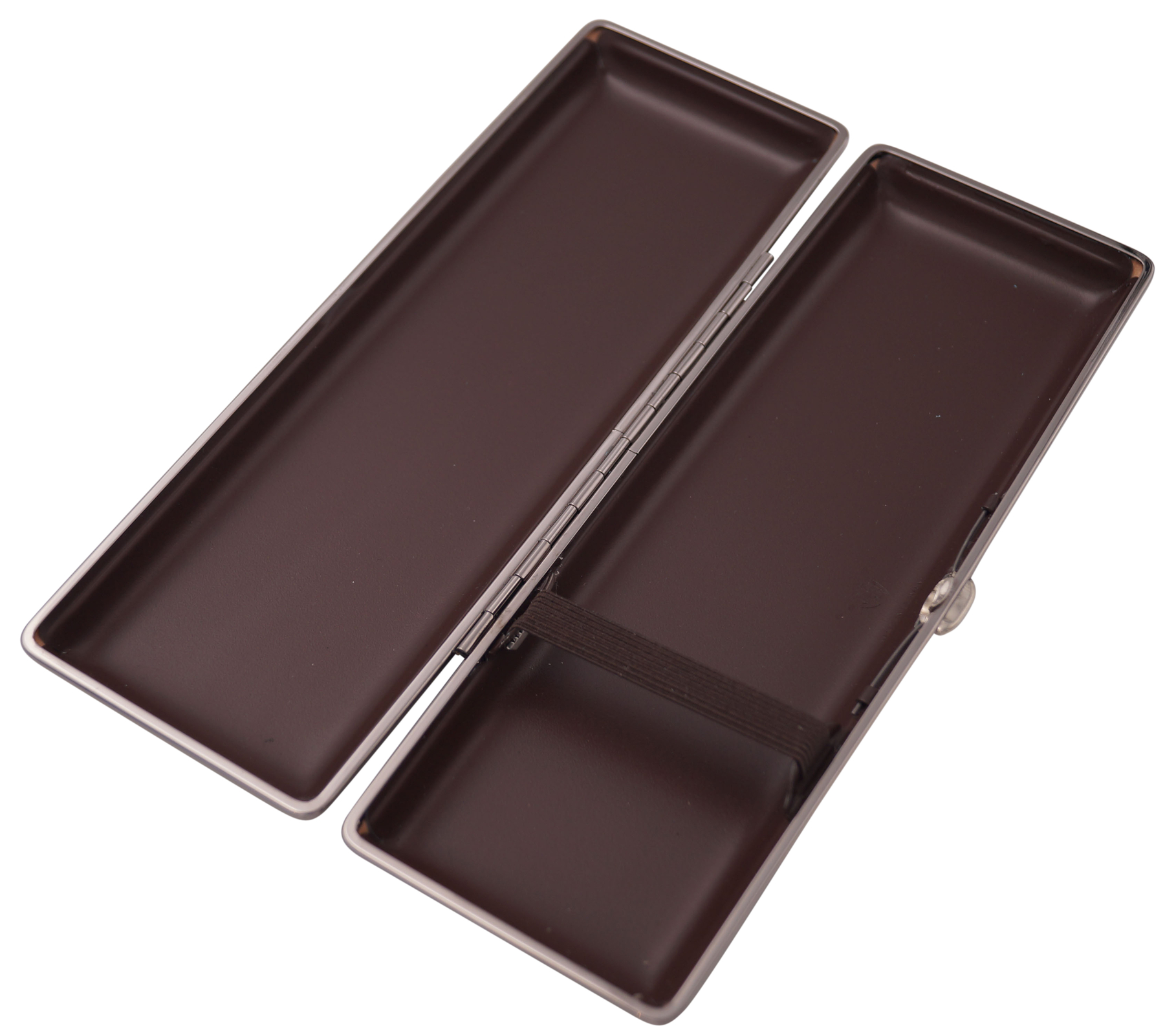 GERMANUS® - Zigarrenetui aus Stahl mit Bezug in Braun - Made in Germany