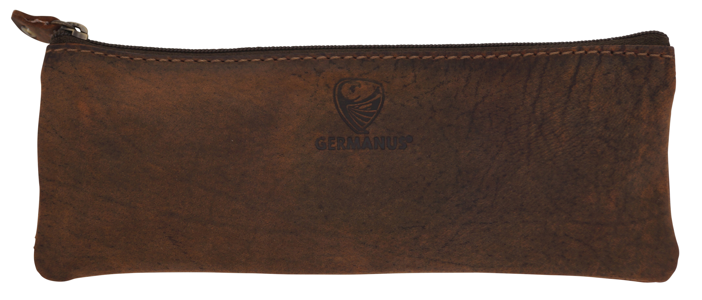 GERMANUS Schlamperl Federmäppchen - Made in EU - Colonia - Wilder Stier Braun