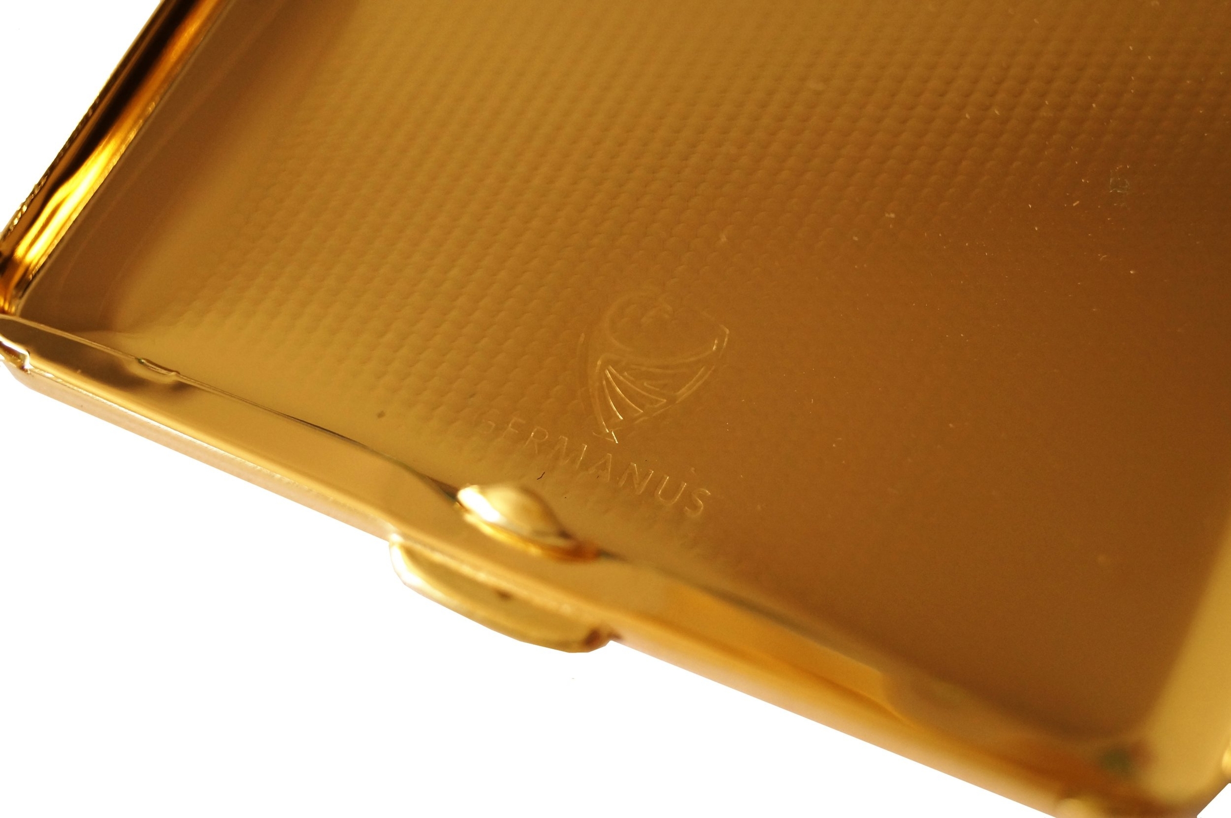 GERMANUS Zigaretten Etui - Echt Gold vergoldet - Made in Germany - Design Glatt