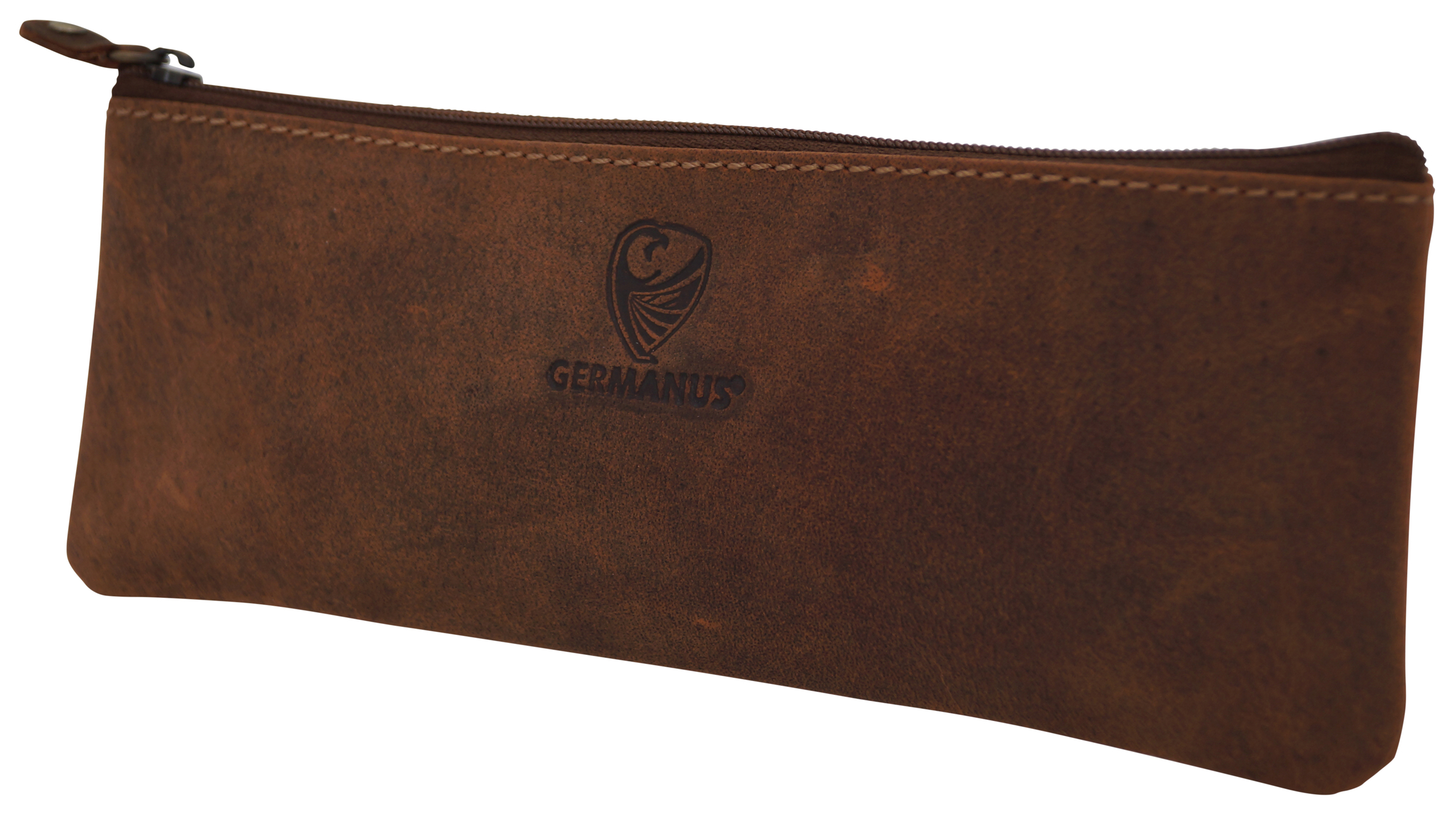 GERMANUS Schlamperl Federmäppchen - Made in EU - Colonia - Wilder Stier Braun