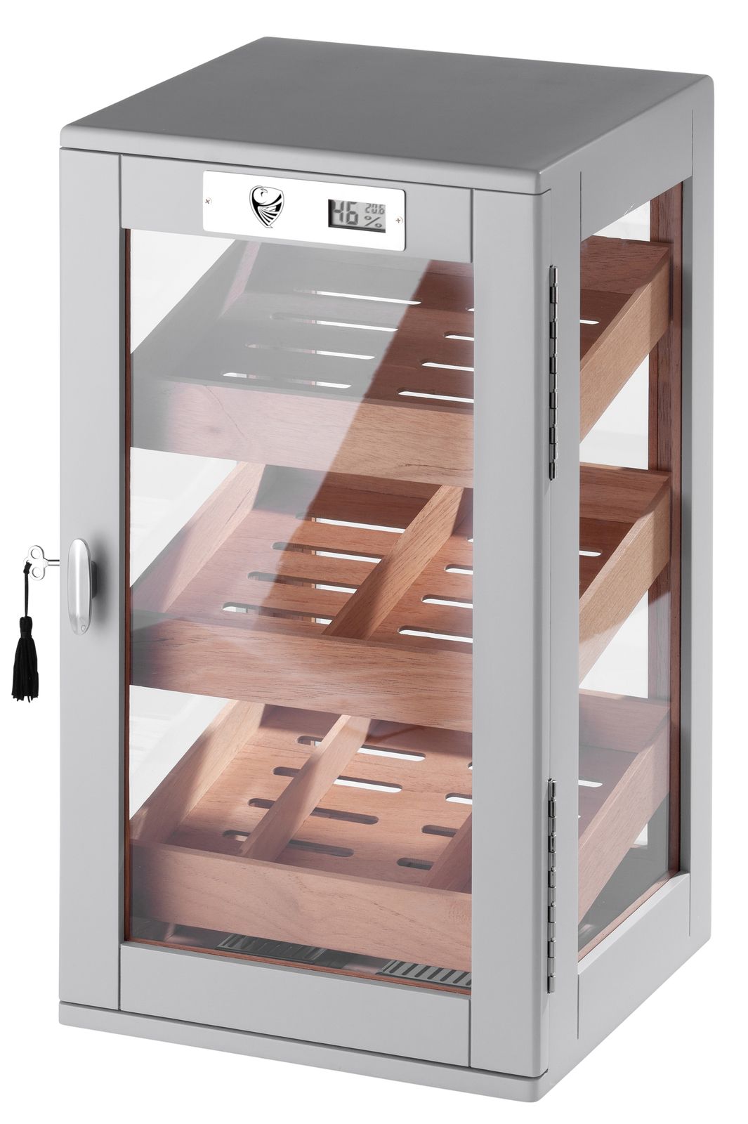 Humidor Schrank '22 für ca. 200 Zigarren mit Digitalhygrometer - Grau