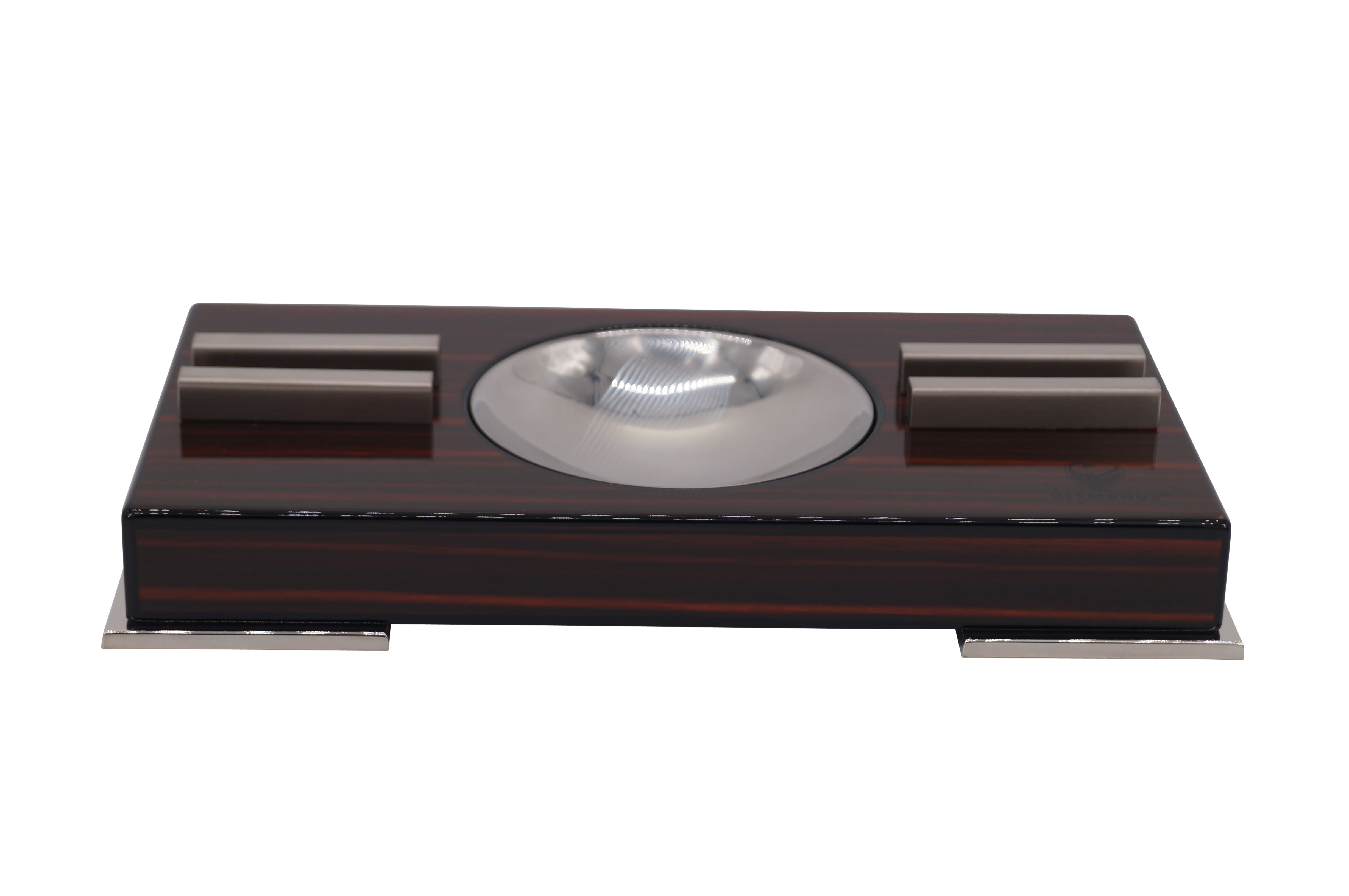 GERMANUS Cigar Ashtray with 2 Cigar Holders from Wood