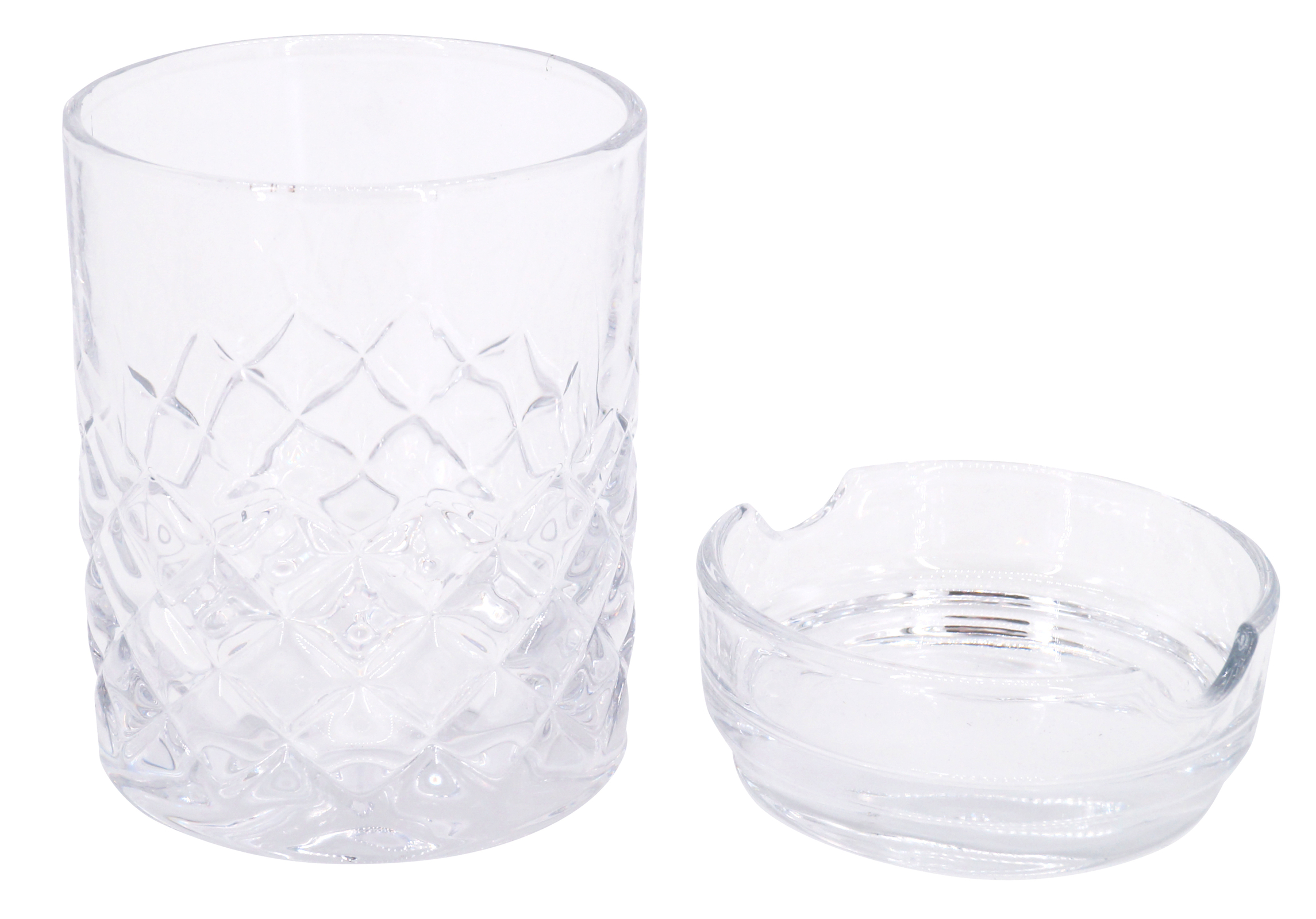 GERMANUS Whiskyglas mit Zigarrenablage und Ascher
