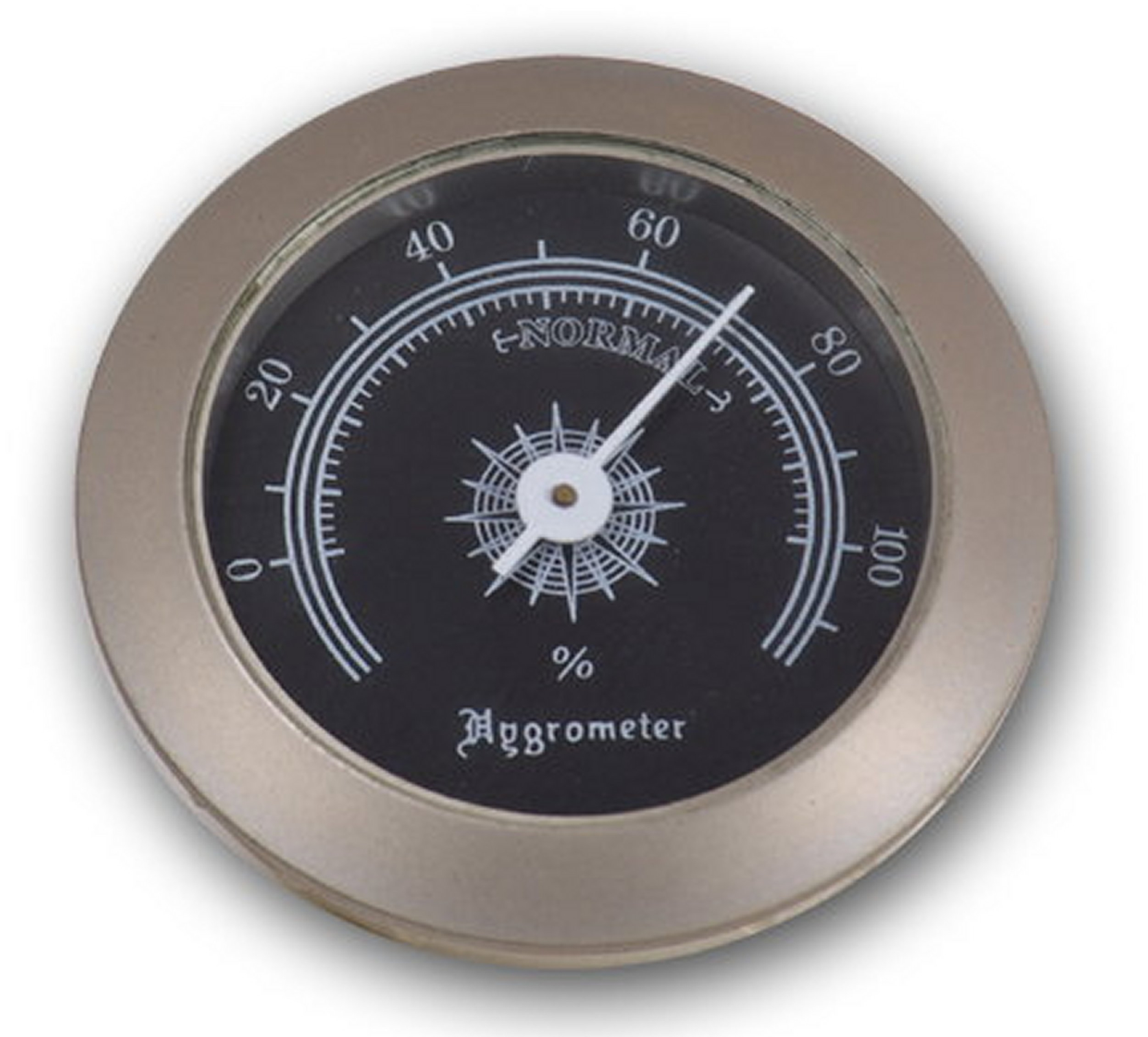 Hygrometer als Ersatz für Humidor 50 mm, Silber Schwarz