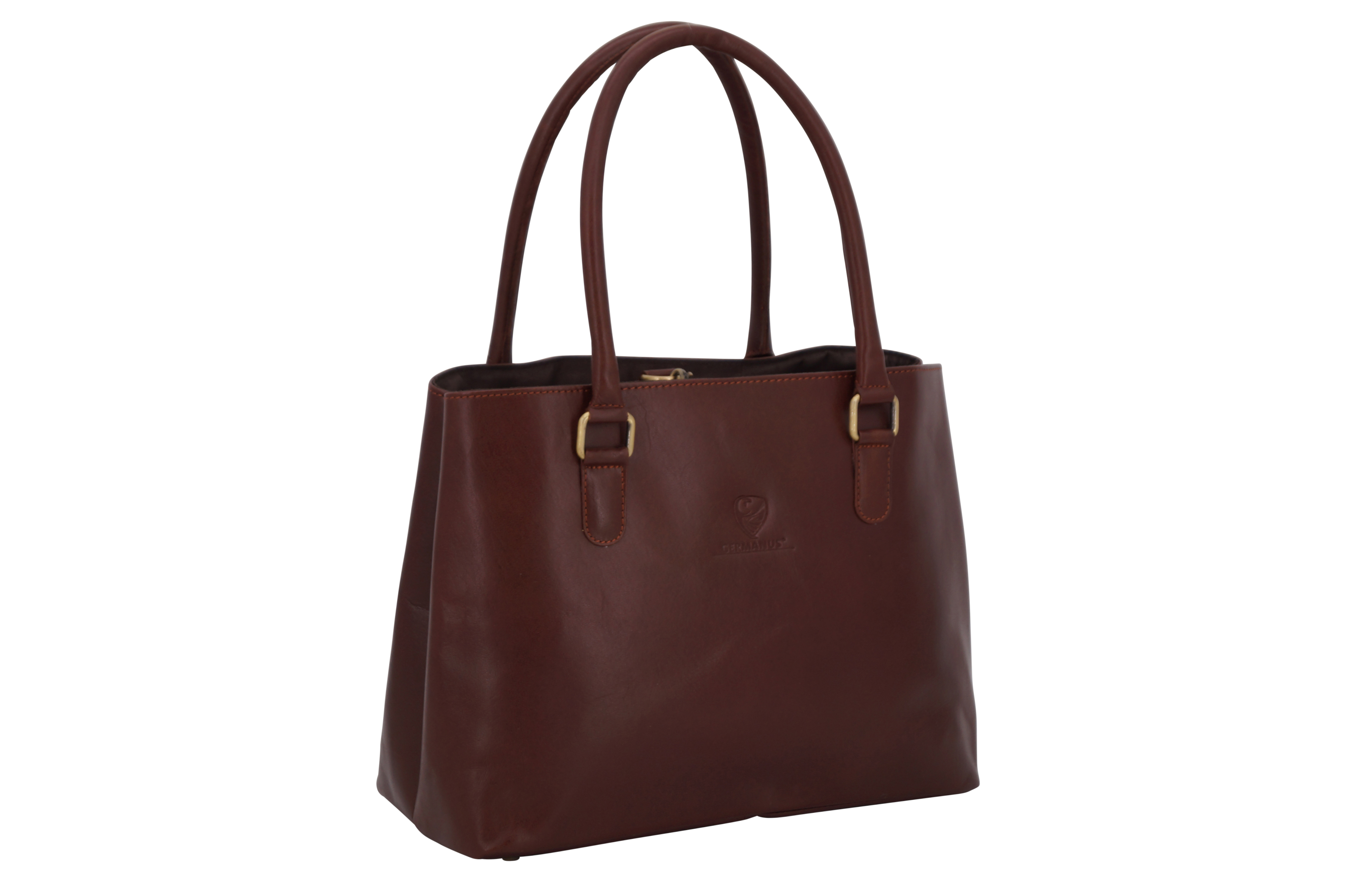 GERMANUS Damenhandtasche Lilly aus Echtleder in dunkelbraun