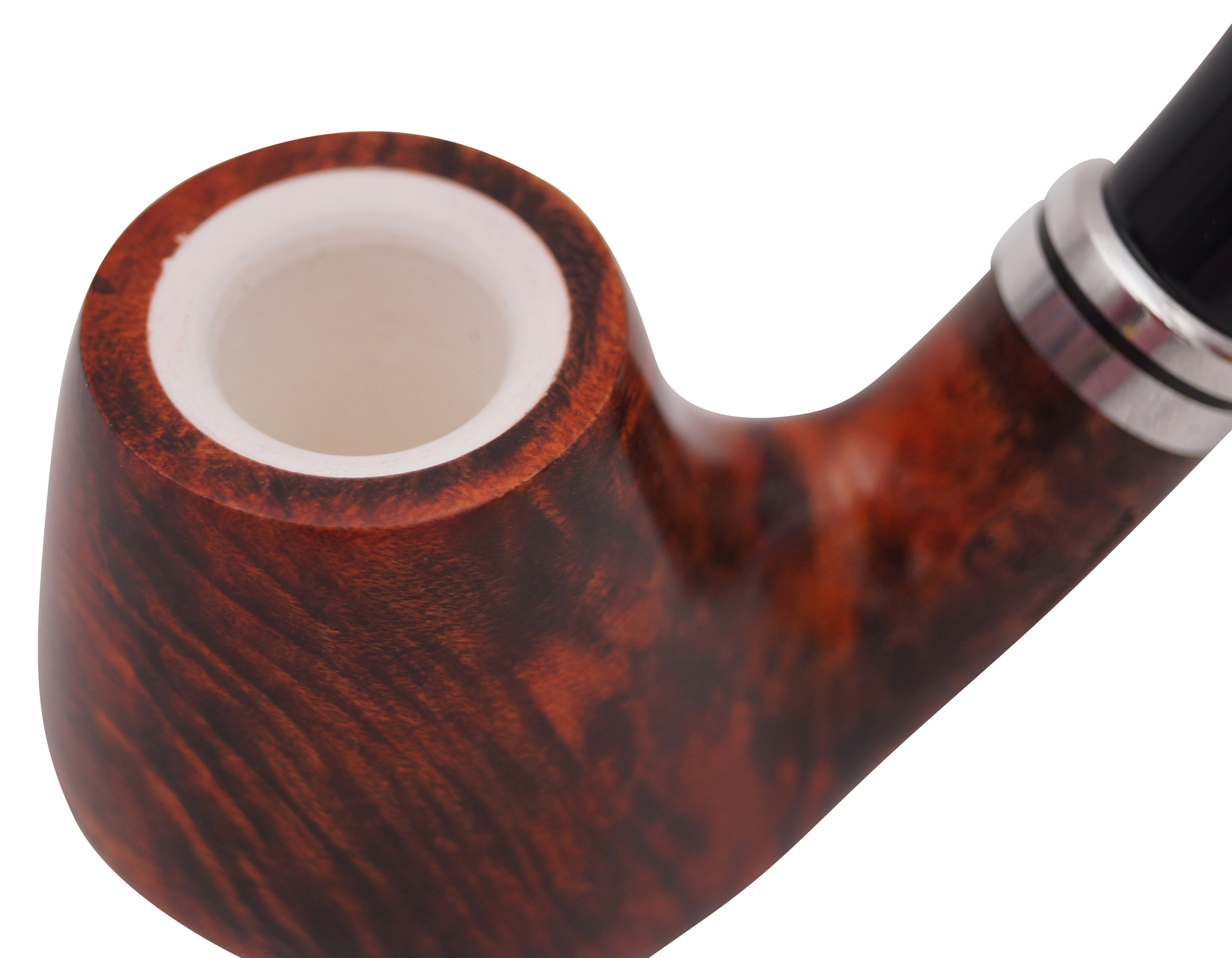 GERMANUS Pfeife Nr. 14 mit Meerschaum Einsatz, Selbst stehend - Made in Italy