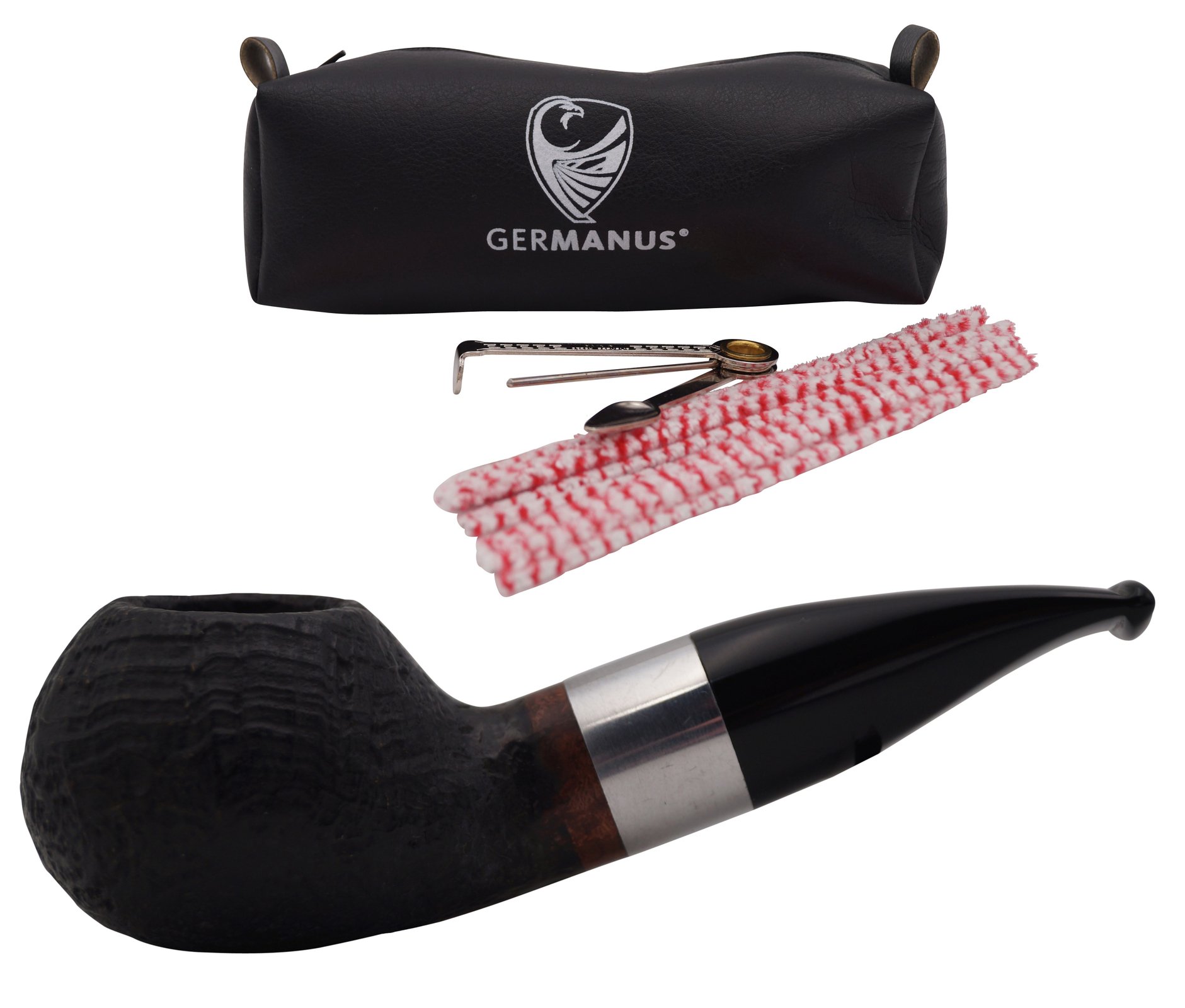 GERMANUS Pfeife 320 , Sandblast, Schwarz