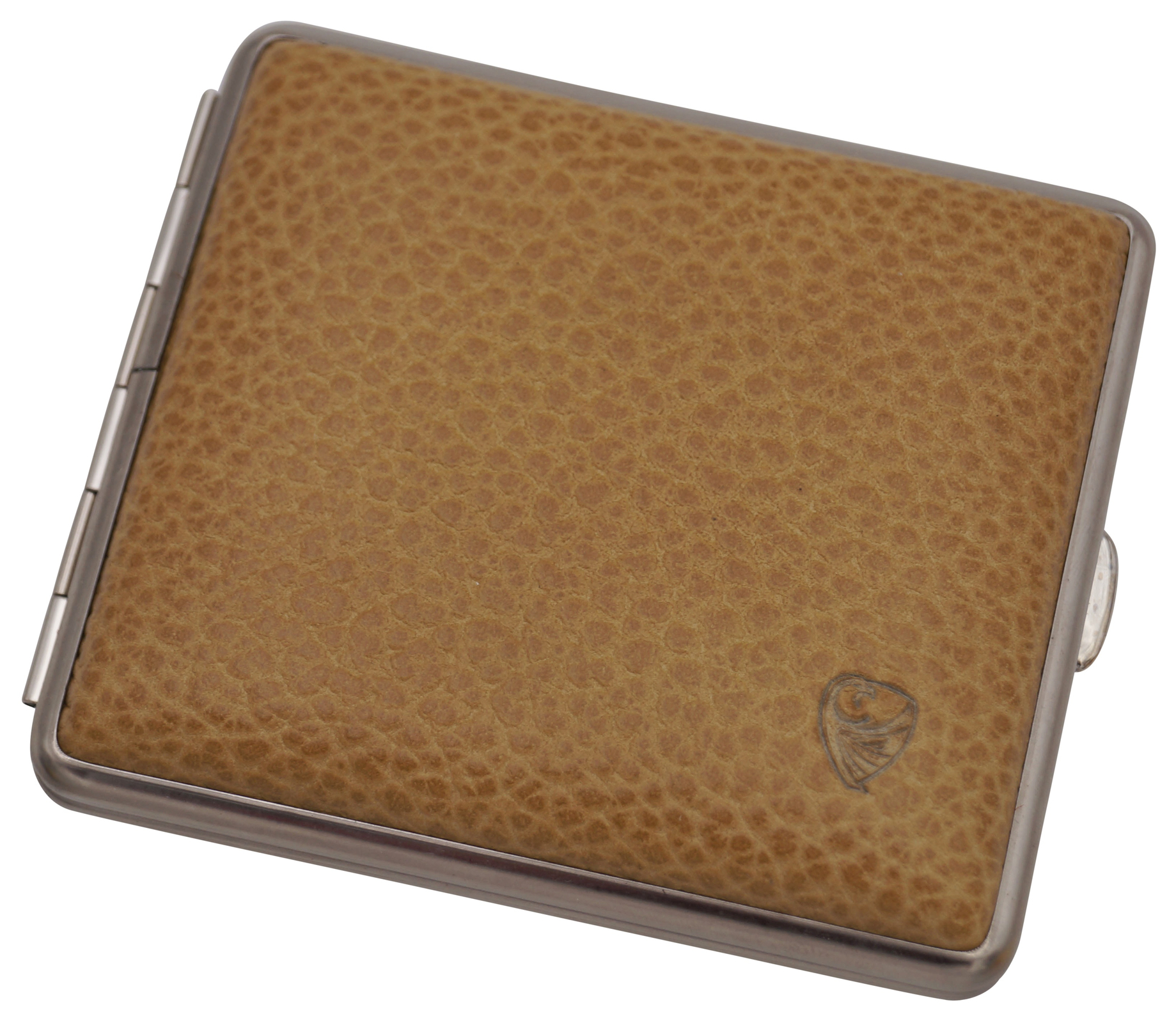 GERMANUS Zigarettenetui - Metall mit Leder Bezug - Made in Germany  - Design Schottisch Sand