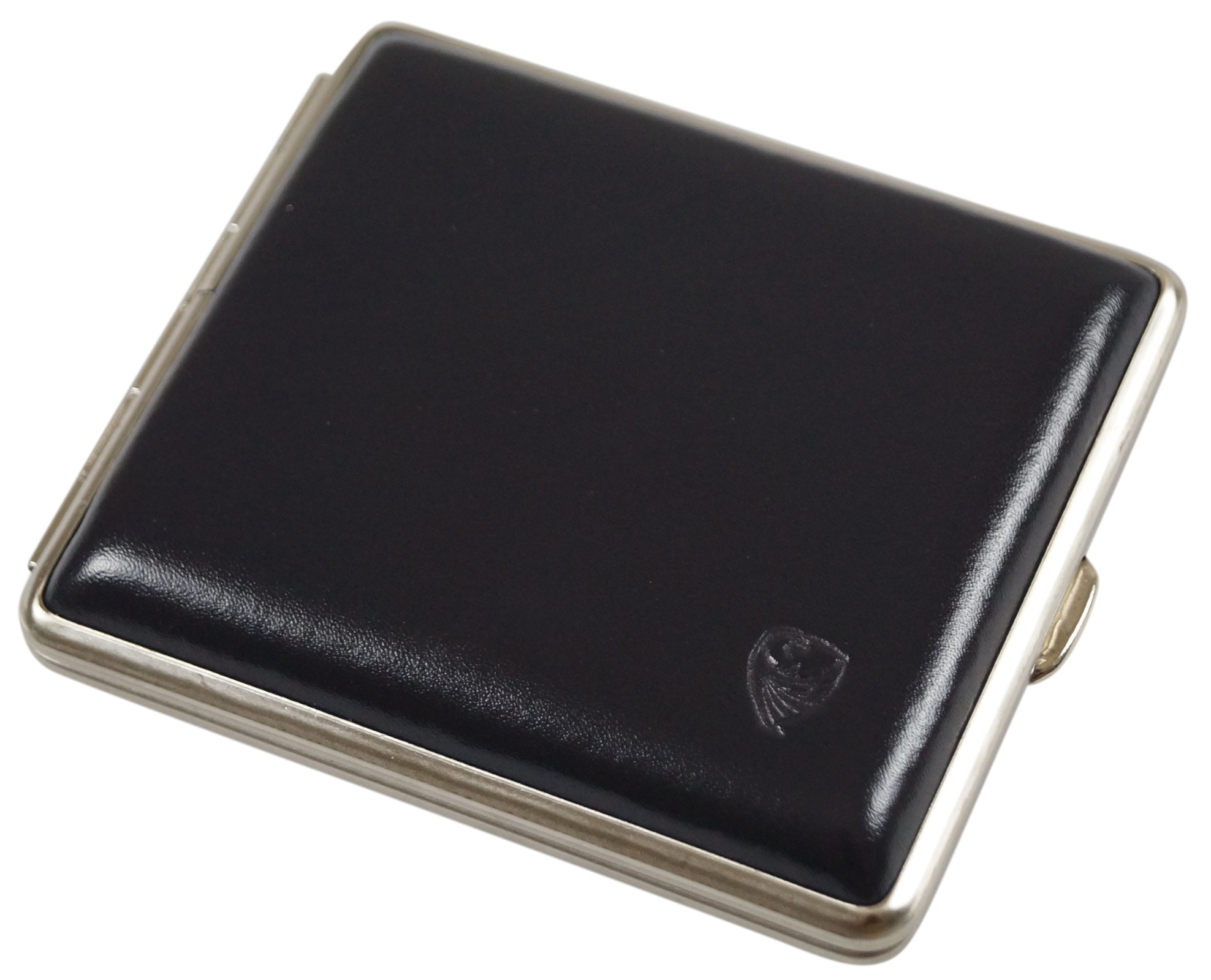 GERMANUS Zigarettenetui - Metall mit Leder Bezug - Made in Germany  - Design Leder Blau