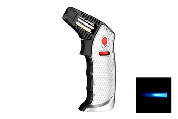 Tischfeuerzeug Jetflame, silber, rot