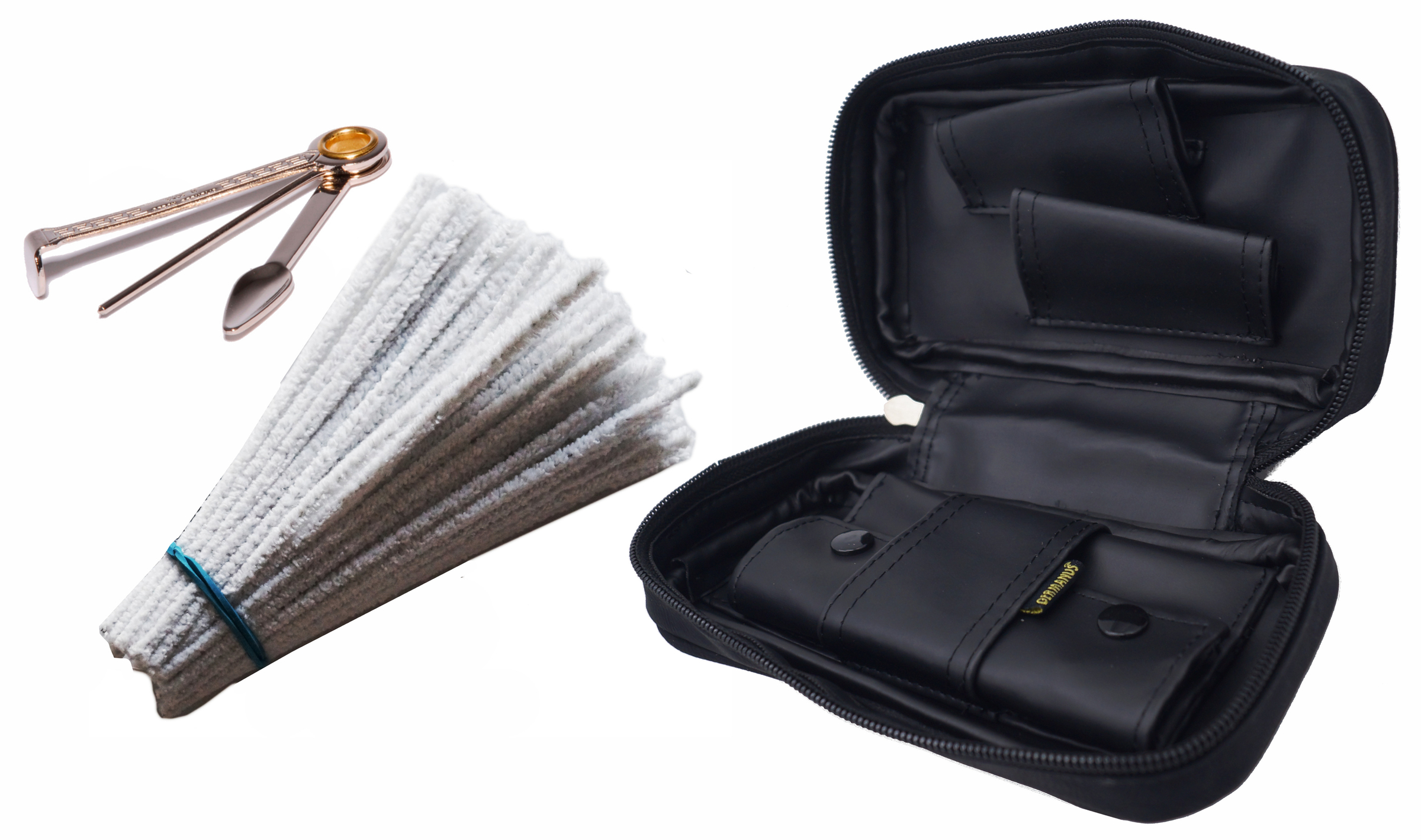 GERMANUS Pfeife Premium mit Silberring, Apple Billiard