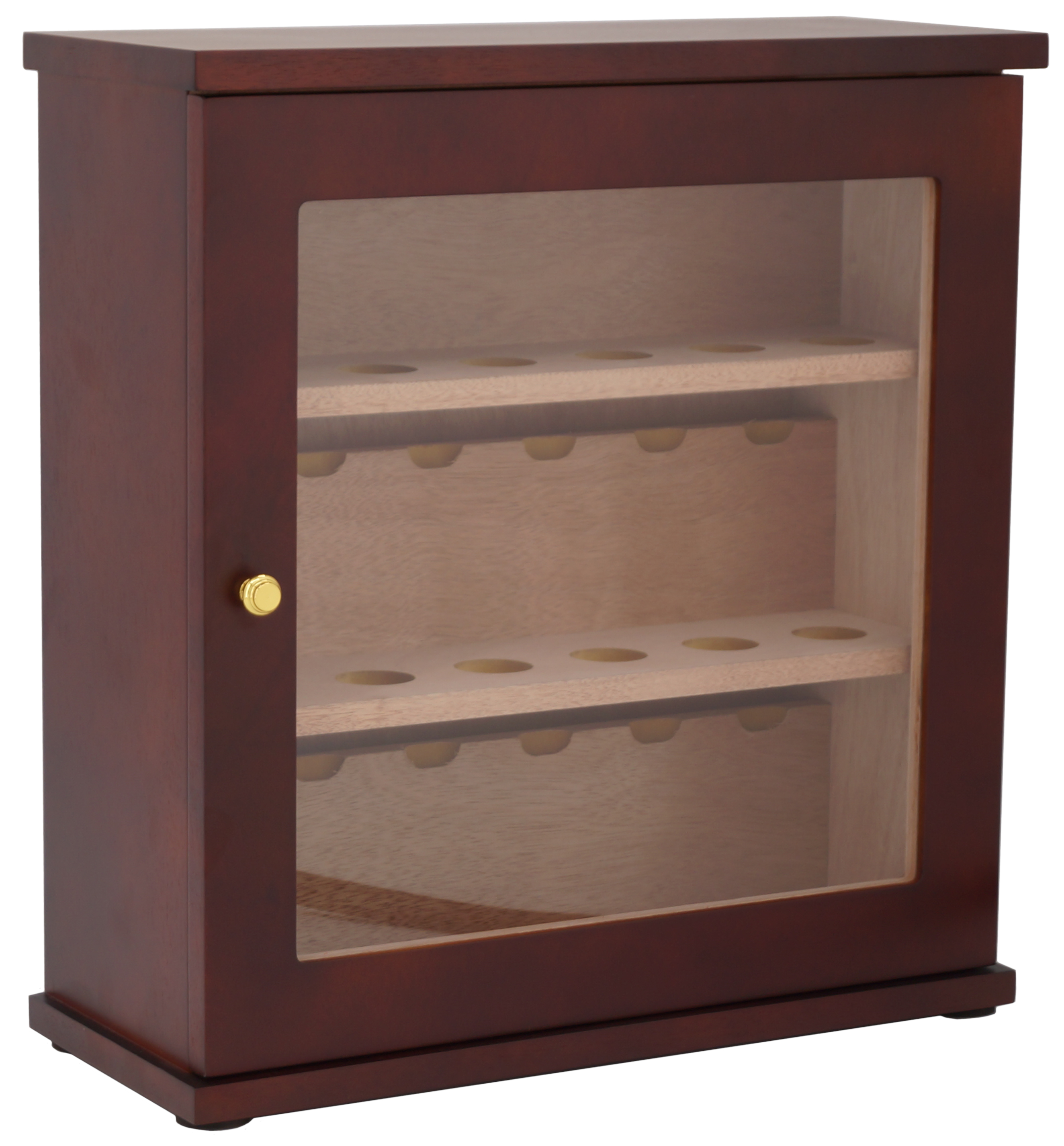 GERMANUS Pipe Cabinet for 18 tobacco pipes with safe holders