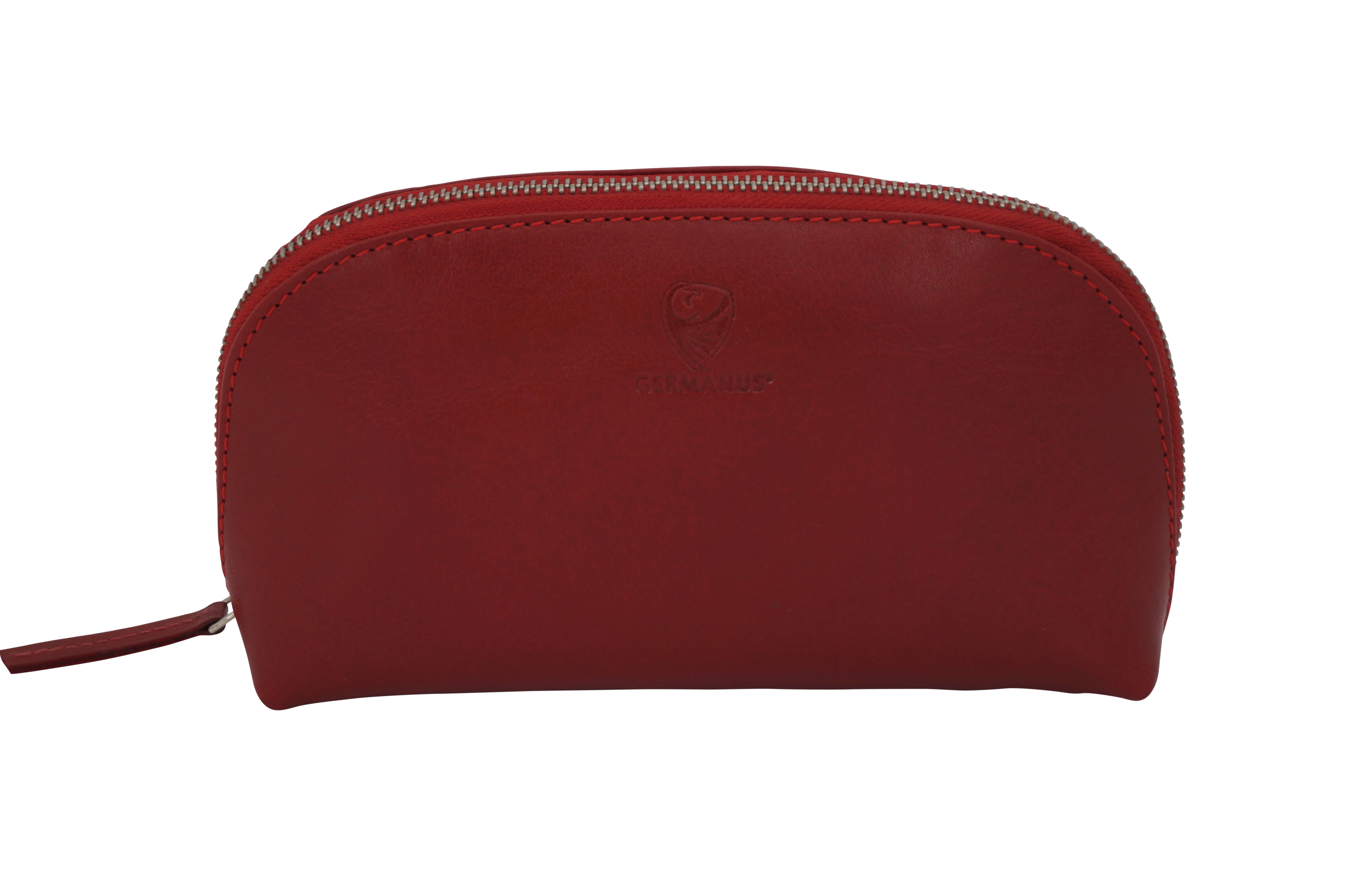 GERMANUS Kosmetiktasche Helge aus echtem Leder, Kulturbeutel, Waschtasche, Schminktasche, Clutch