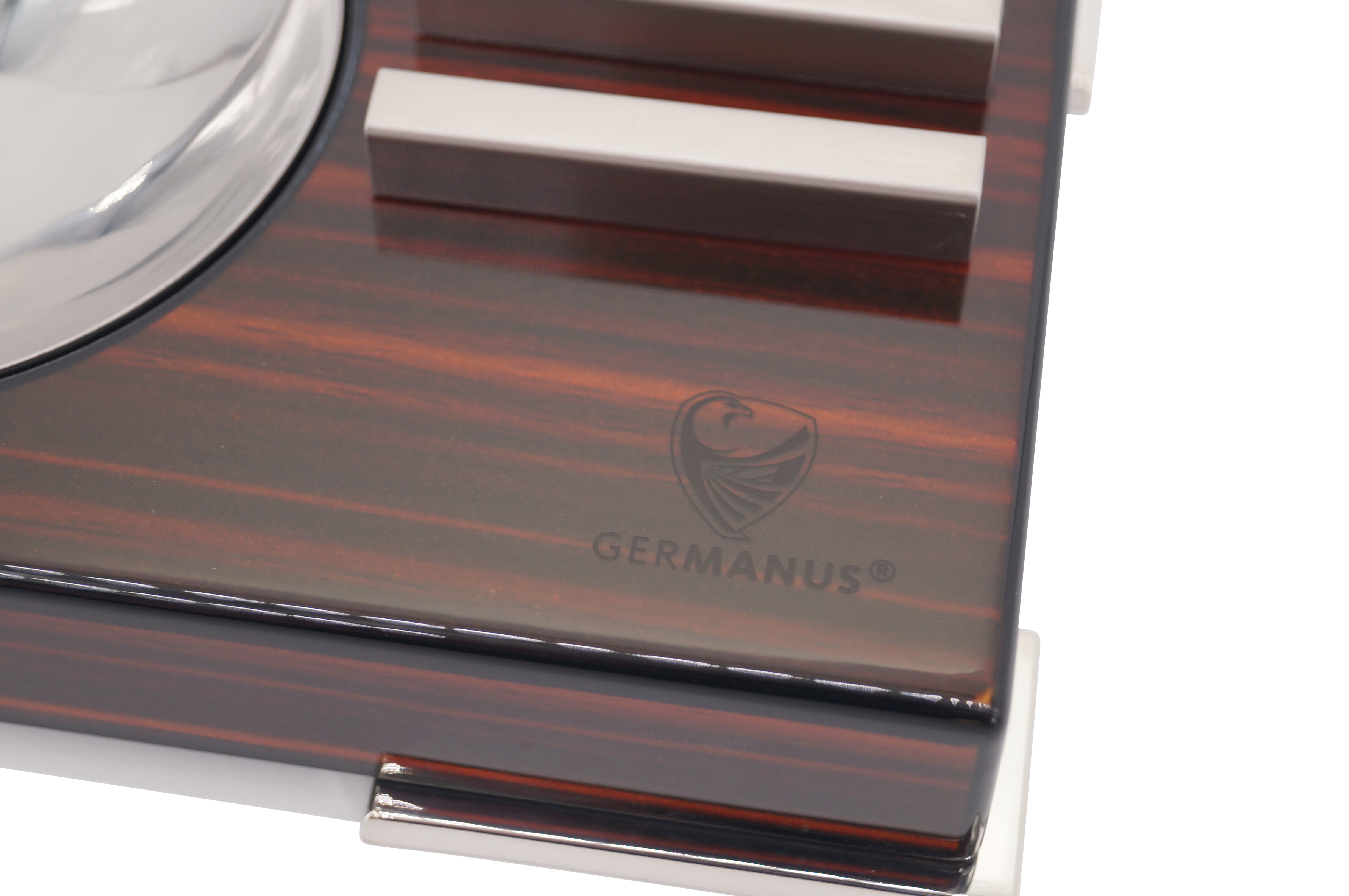 GERMANUS Cigar Ashtray with 2 Cigar Holders from Wood