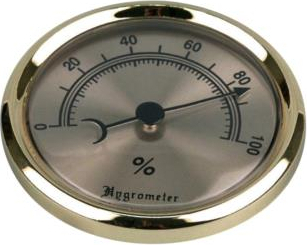 Hygrometer Replacement for Humidor 45 mm, gold