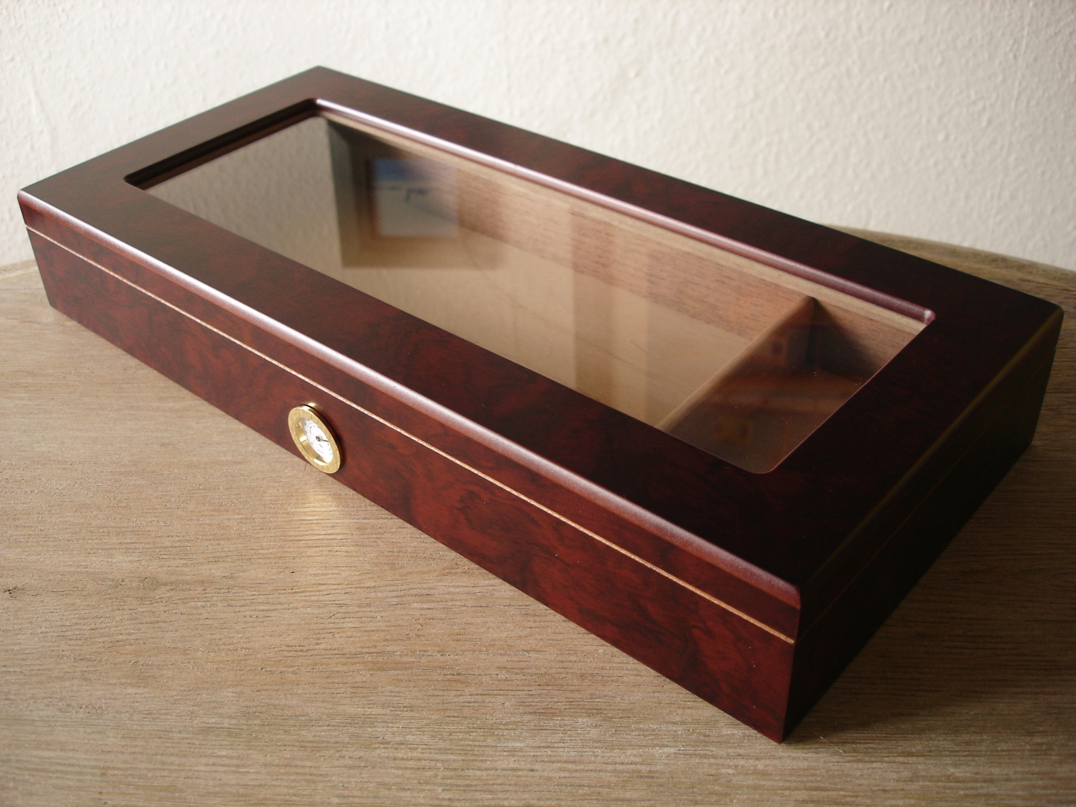 GERMANUS Zigarren Humidor "Durchsicht II" mit großem Sichtfenster