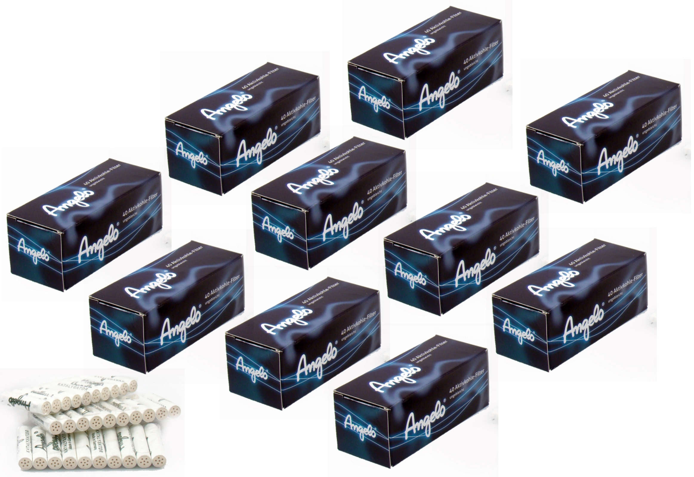 Sonderangebot: Angelo Aktivkohle Pfeifenfilter - 9 mm, 400 Filter, Großpackung zum Sparpreis