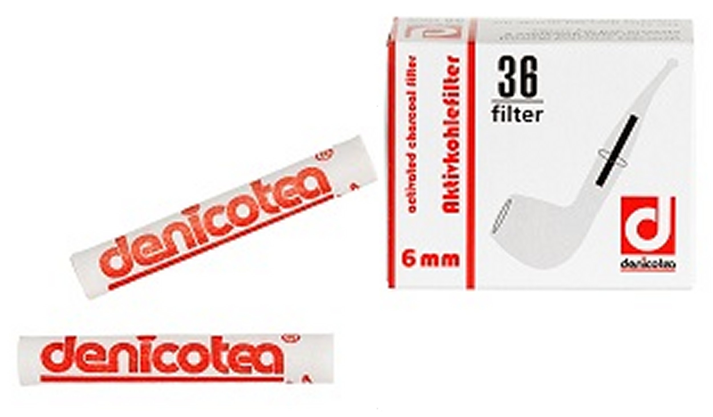 Corncob Filter - Deutsche Denicotea Pfeifenfilter Kohle - 6 mm - 36 Stück