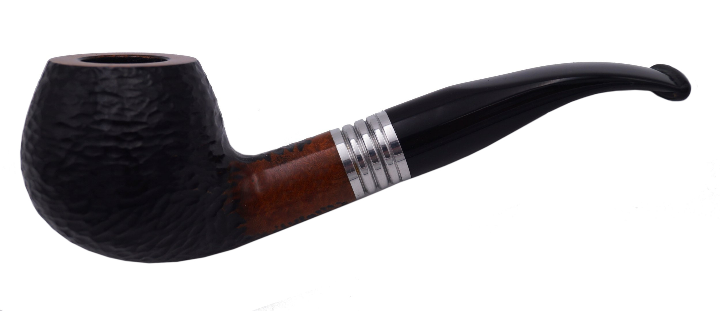 GERMANUS Pfeife No. 11, gebogen, Braun Schwarz Sand - Made in Italy
