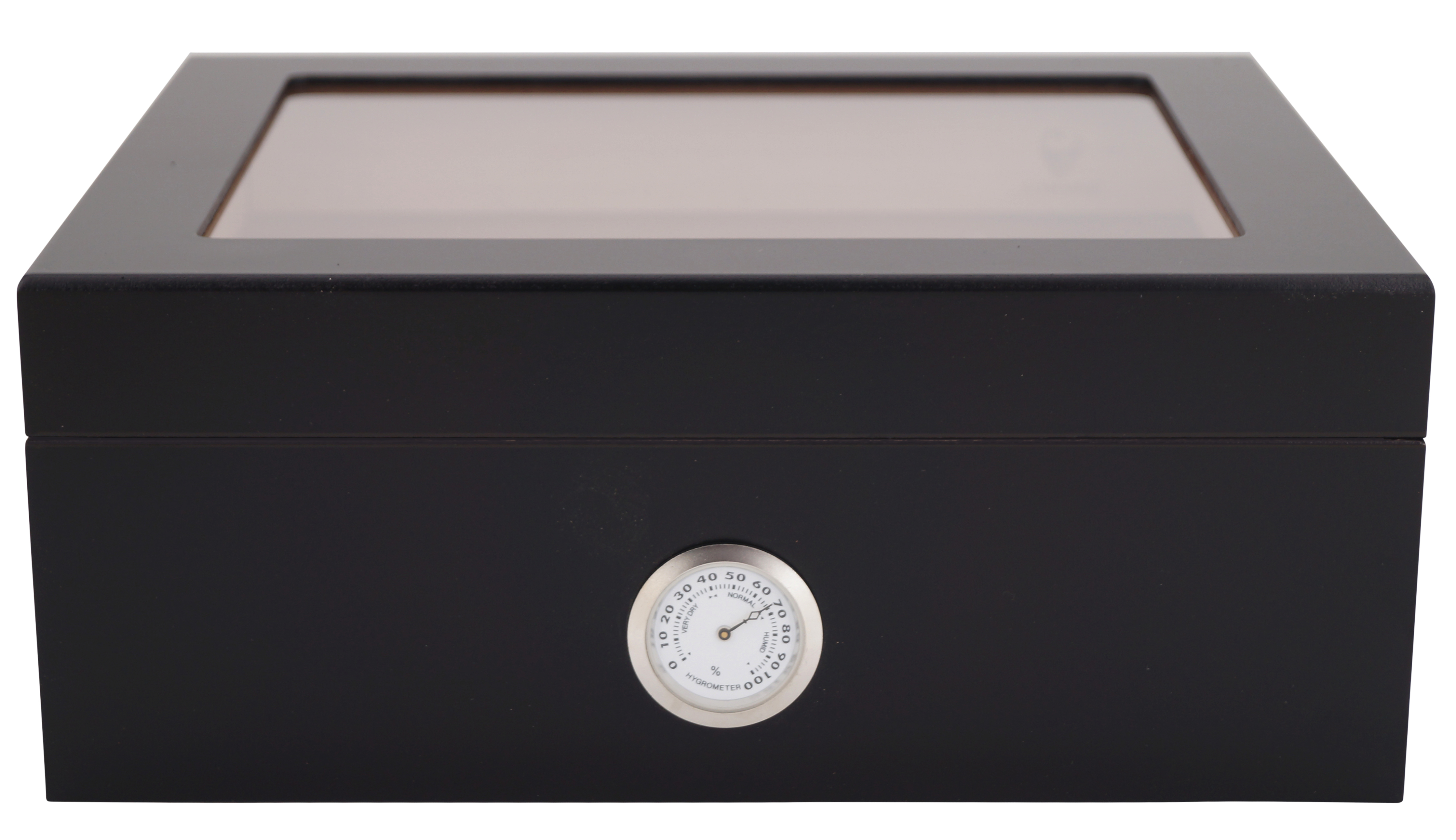 GERMANUS Zigarren Humidor "Black Beauty" Classic für ca. 50 Zigarren, Schwarz