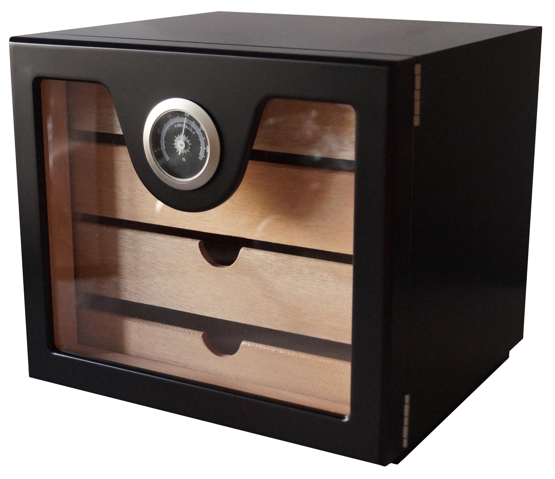 2nd Choice: GERMANUS Cigar Humidor Cabinet: Cube basic, Black