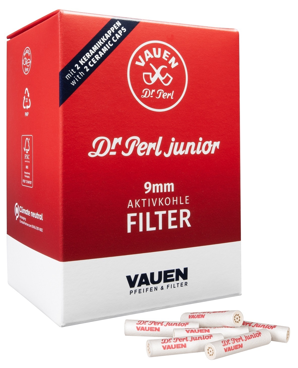 Vauen Dr. Perl Junior Jumax 9mm Pfeifen Filter, 180 St.