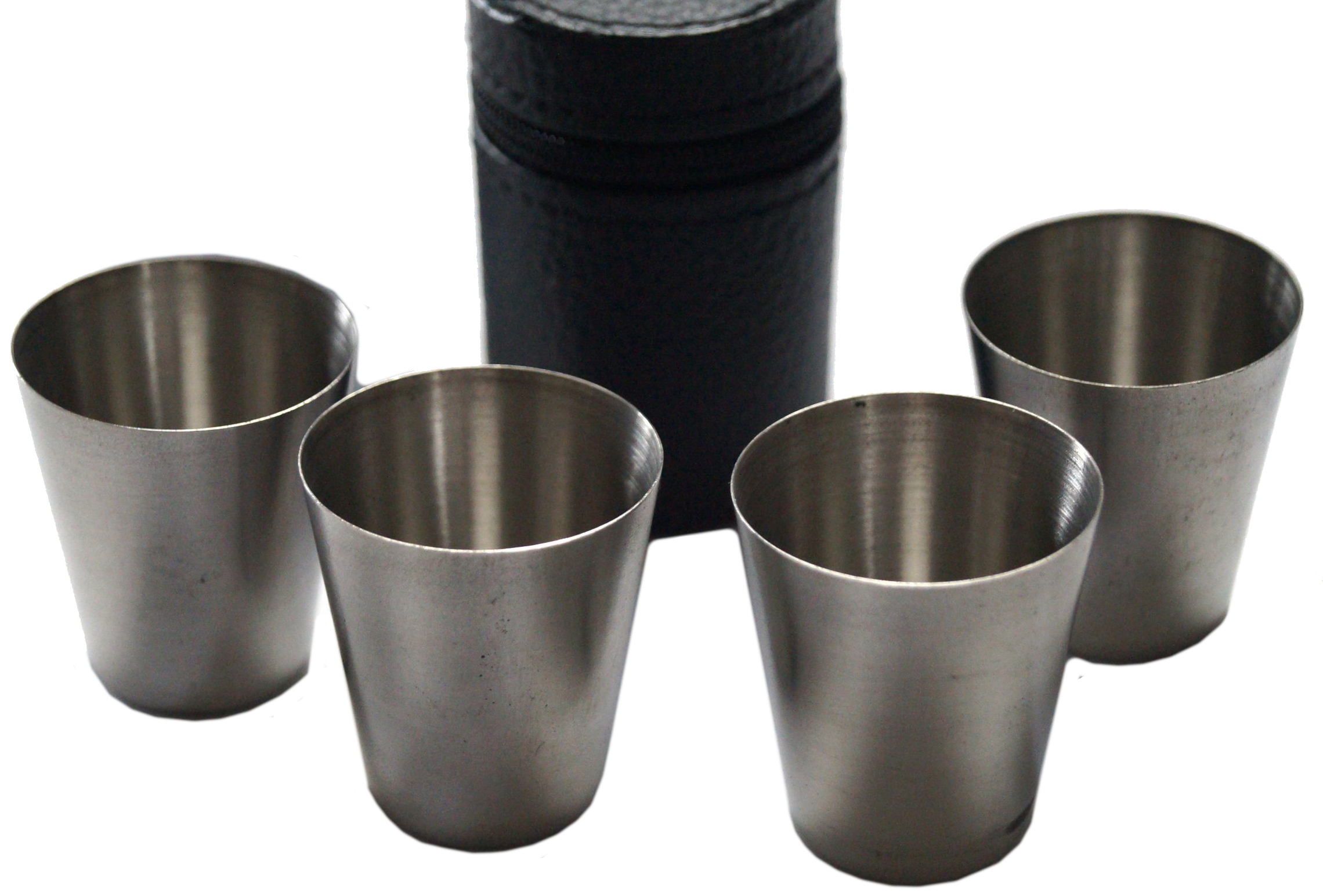 Pinnchen, Stamperl, Trinkbecher für Schnaps, 4 Becher in Etui