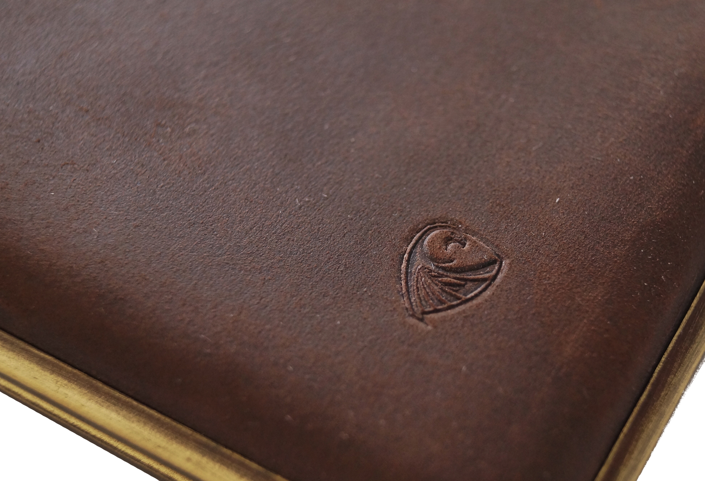 GERMANUS Zigarettenetui Metall Korpus mit Leder Bezug - Made in Germany  - Design Wildes Rind dunkel, 85 mm