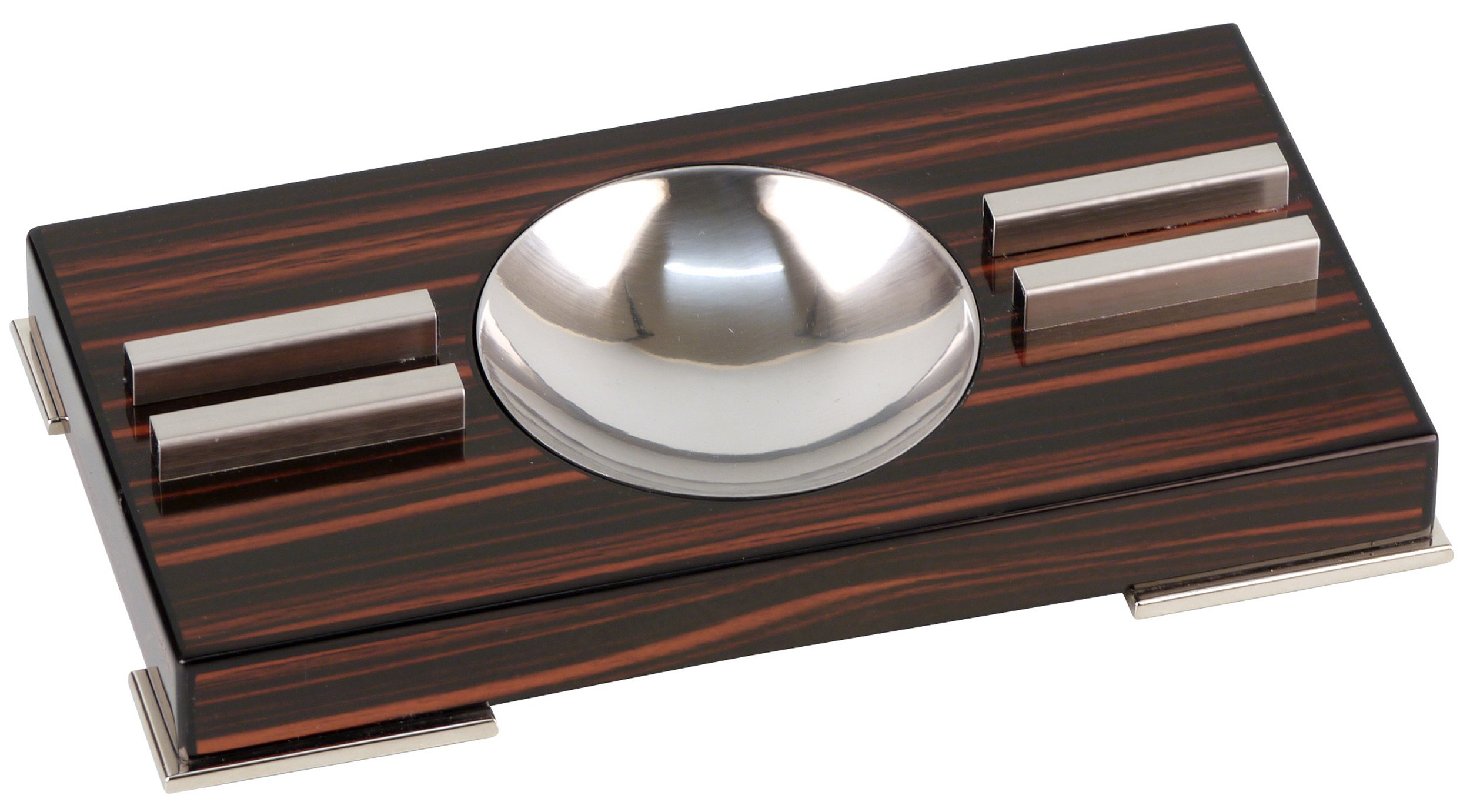 GERMANUS Cigar Ashtray with 2 Cigar Holders from Wood