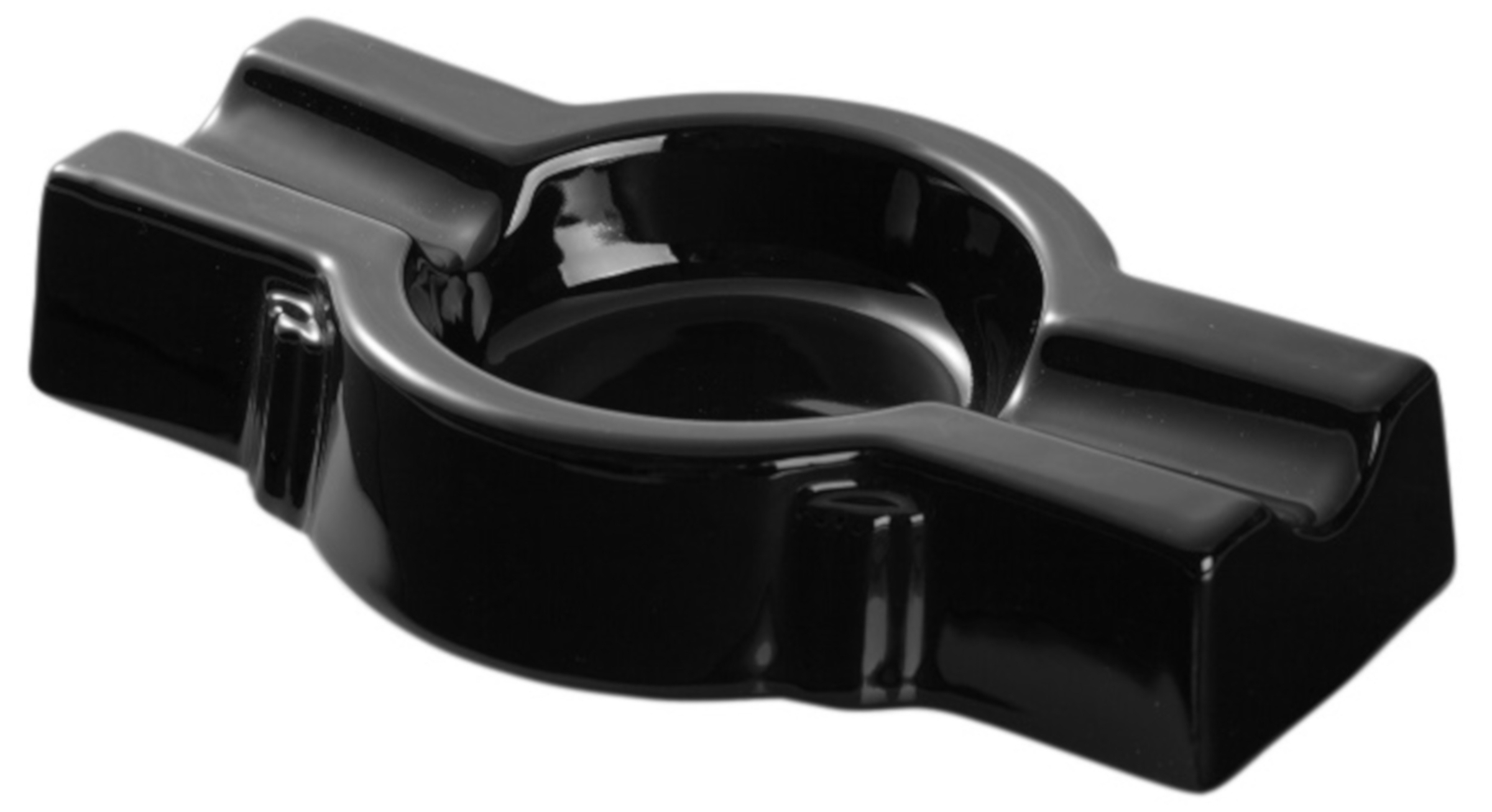 GERMANUS Zigarrenascher Zigarren Aschenbecher in schwarz Keramik - Omega