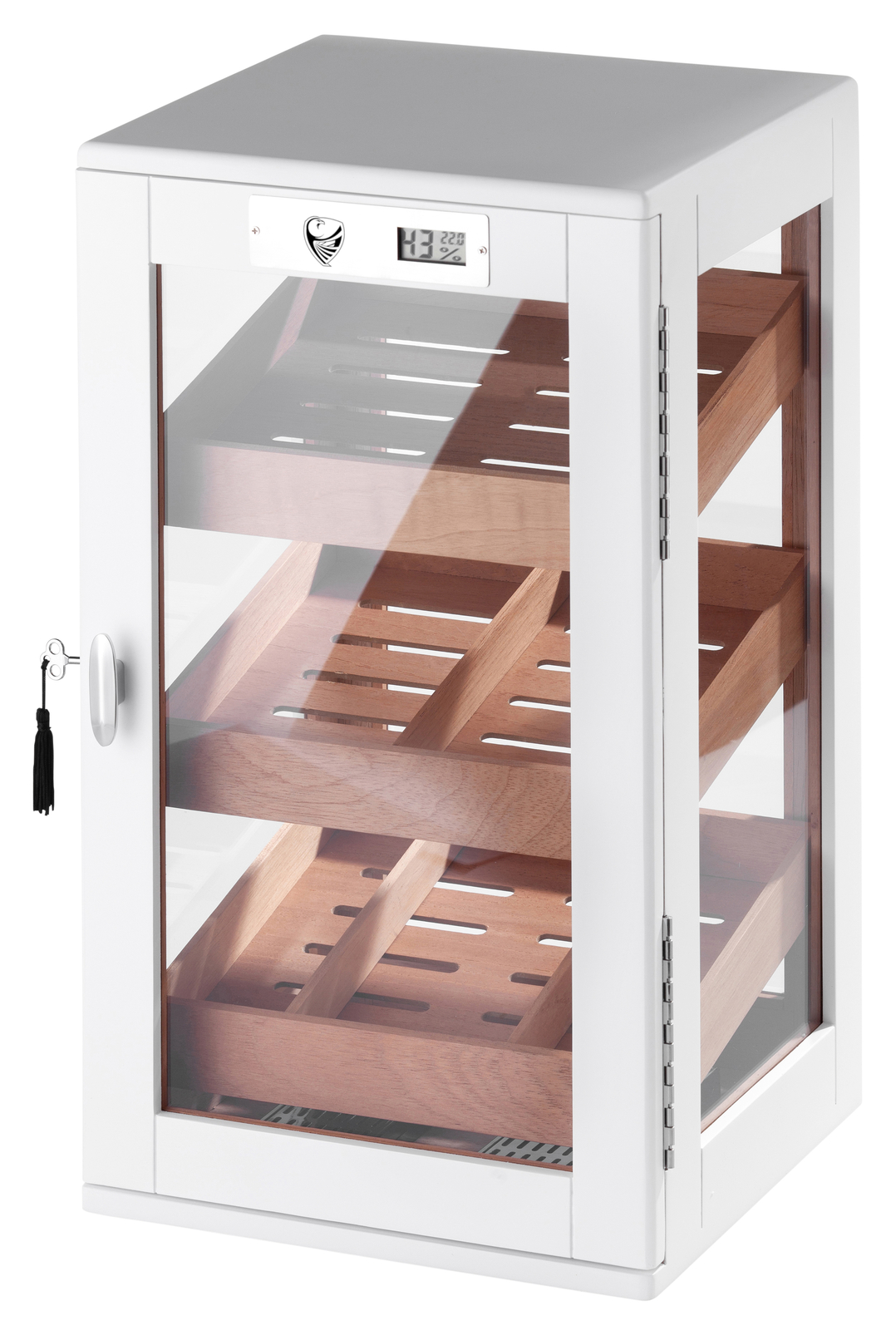 Humidor Schrank '22 für ca. 200 Zigarren mit Digitalhygrometer - Weiss