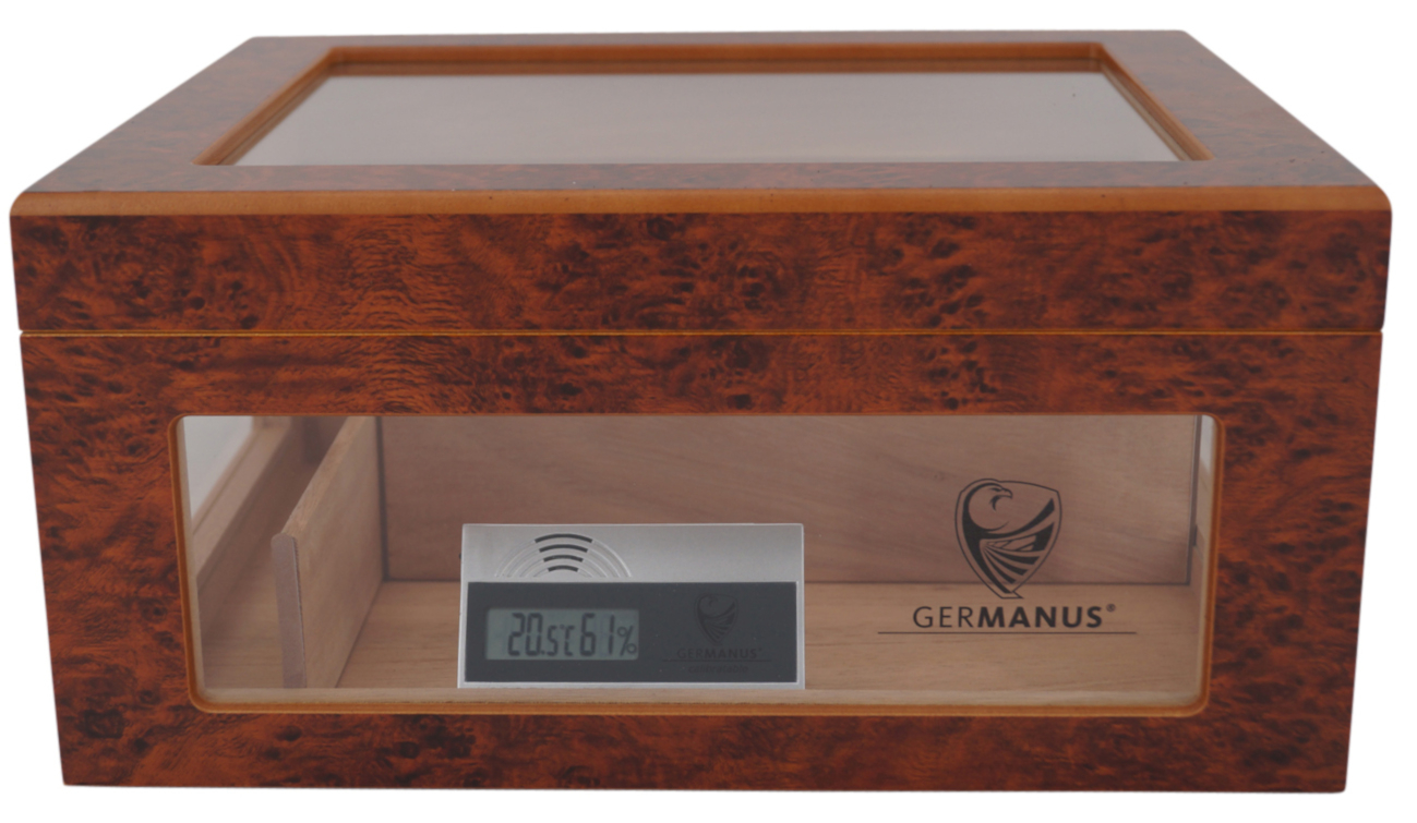 GERMANUS Humidor Truhe Oro mit Sichtfenster braun, 182
