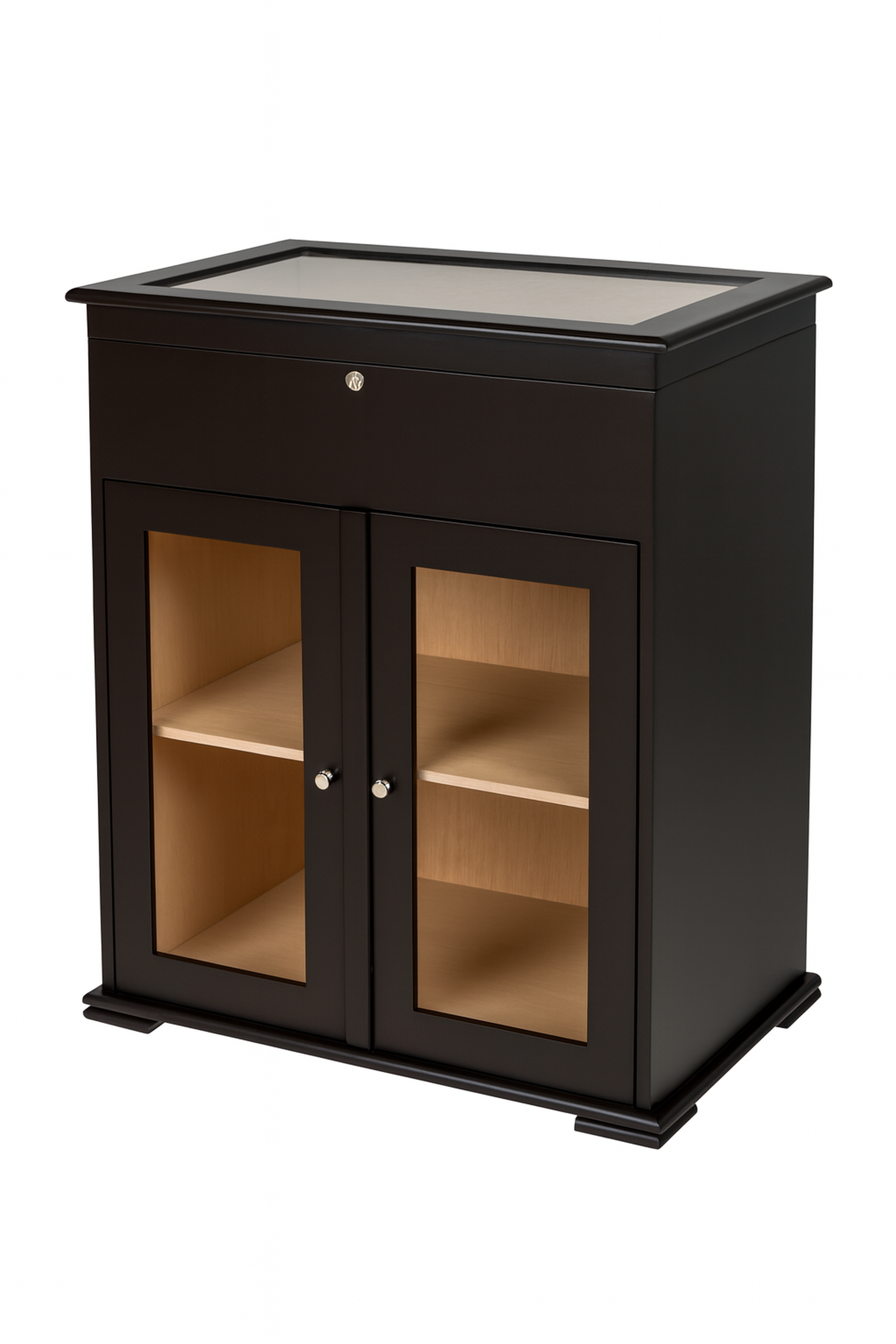 GERMANUS® Cigar Humidor Cabinet Commode, Black
