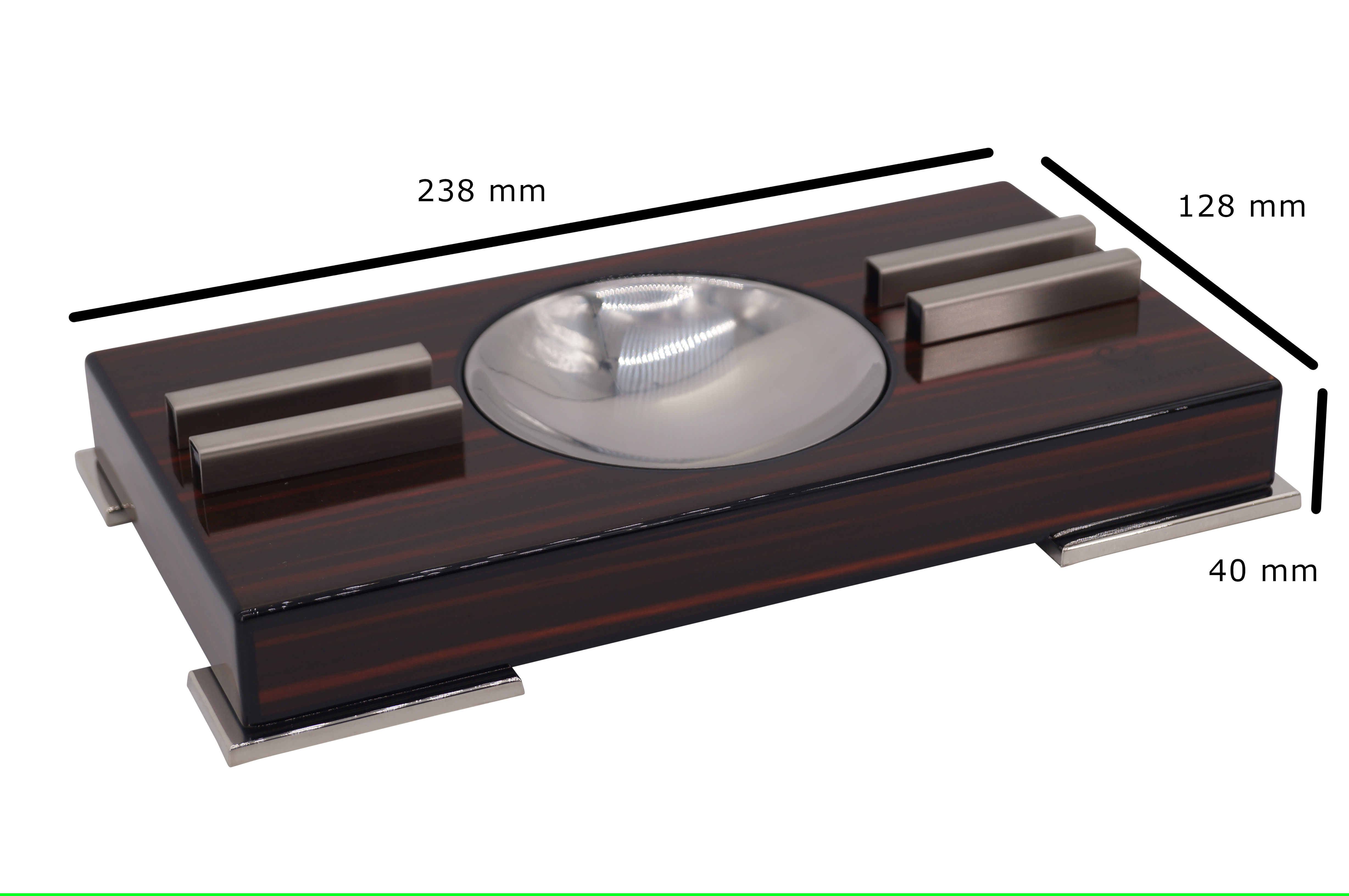 GERMANUS Cigar Ashtray with 2 Cigar Holders from Wood