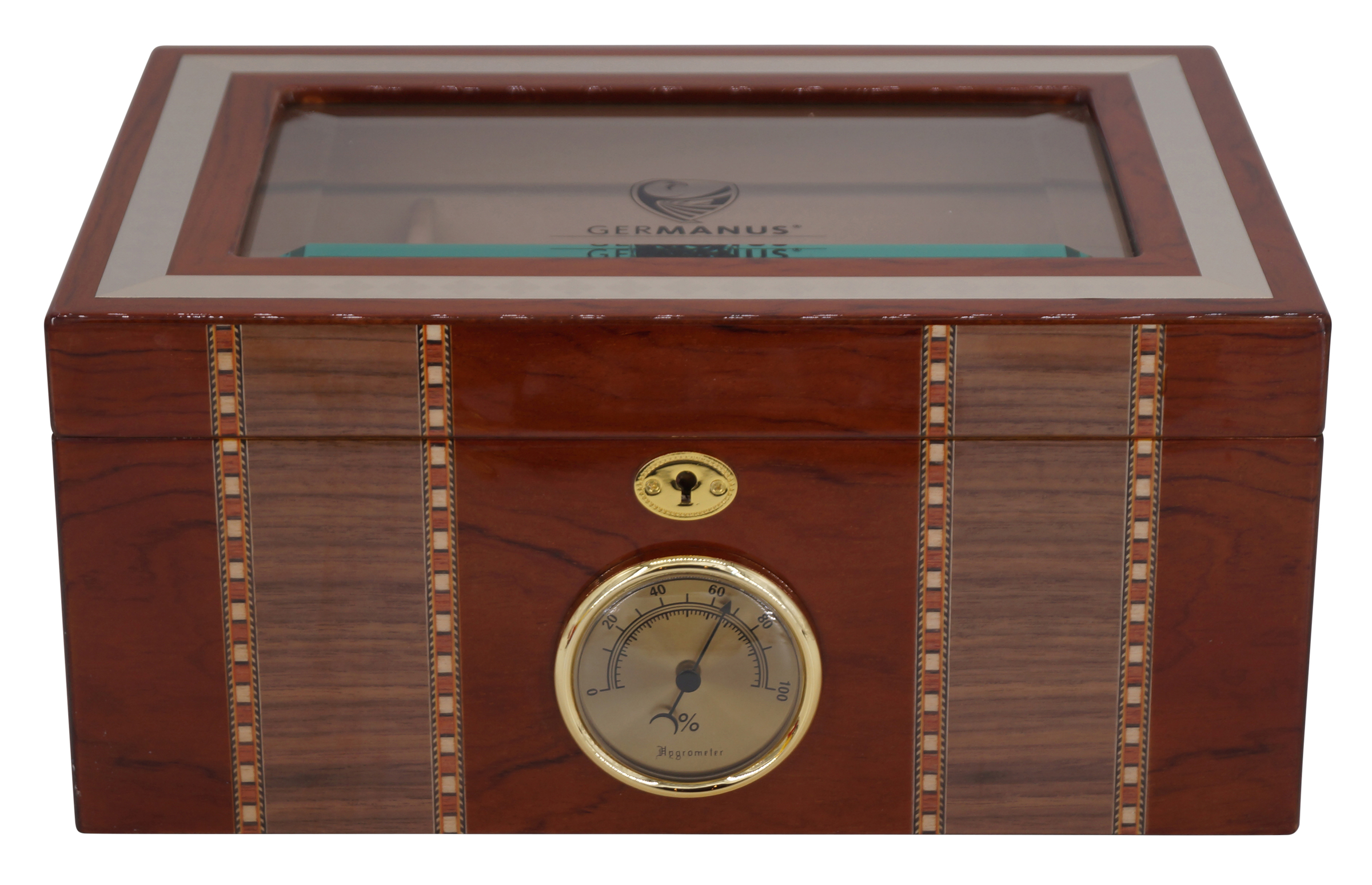 GERMANUS Luxury Humidor Set with ashtray, cigar cutter, and jet flame lighter