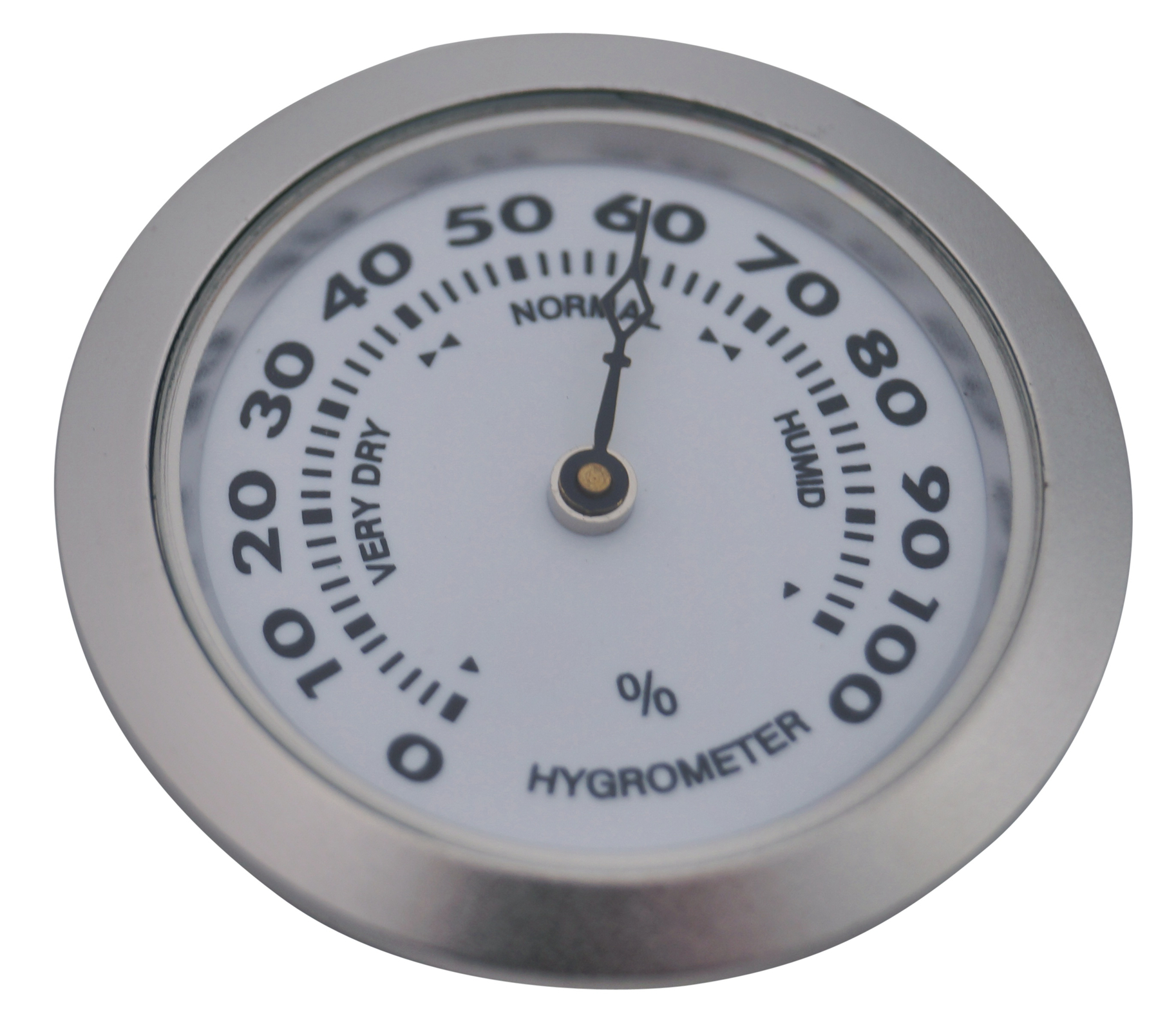 Hygrometer als Ersatz für Humidor 35 mm, silber
