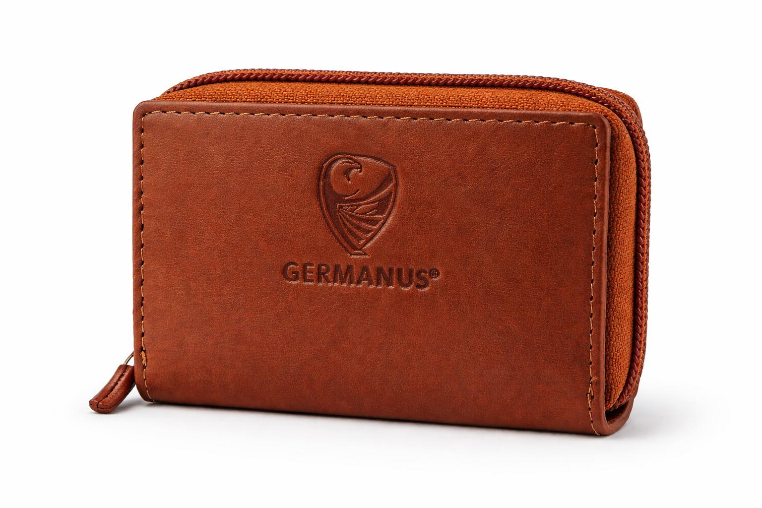 GERMANUS Kreditkartenetui Zip - Made in EU - Leder Etui für Kreditkarten und Visitenkarten