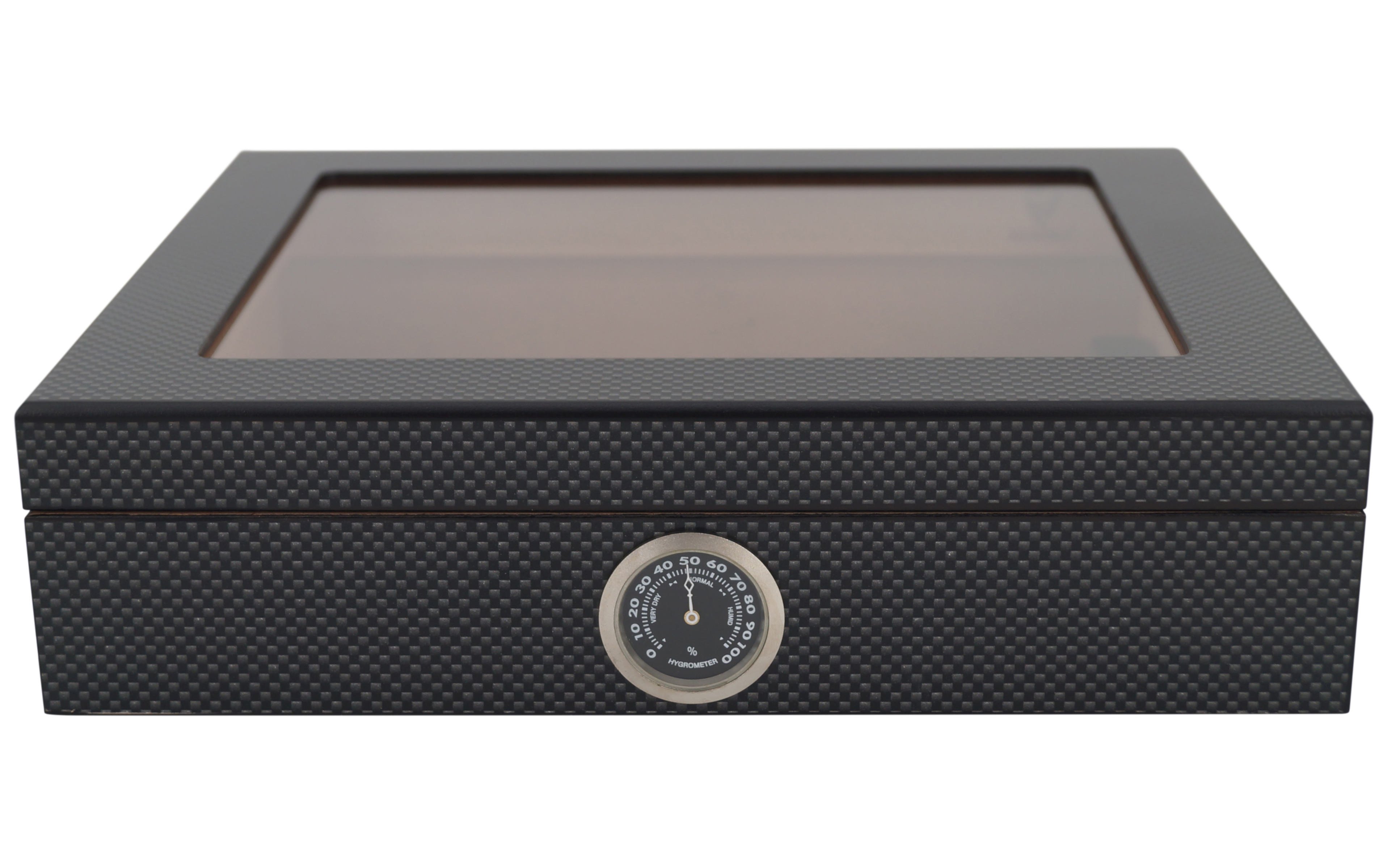 2nd Choice GERMANUS Cigar Humidor - Mensalla for ca. 30 cigars with window - Carbon Look