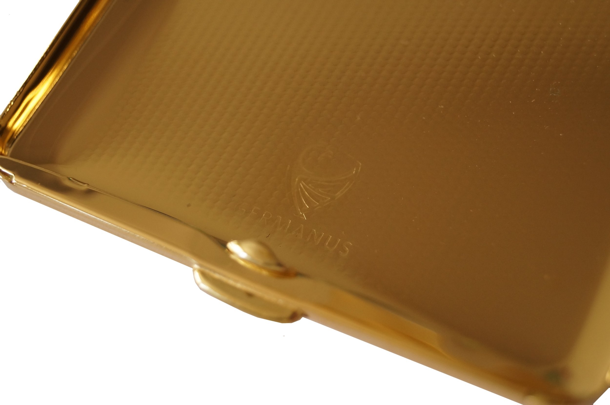 GERMANUS Zigaretten Etui - Echt Gold - Made in Germany - Design Raster