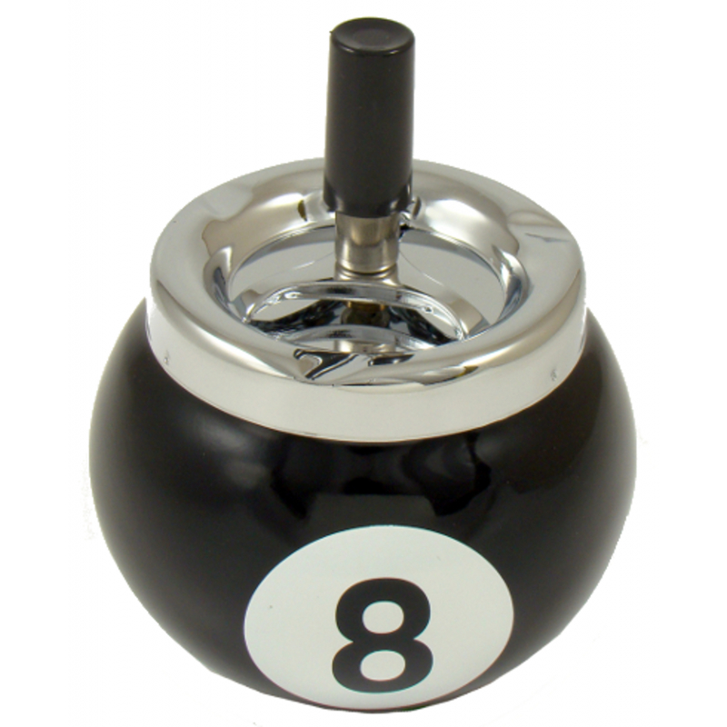 1 Ashtray with Rotatable Tray , Billiard Bowl, black