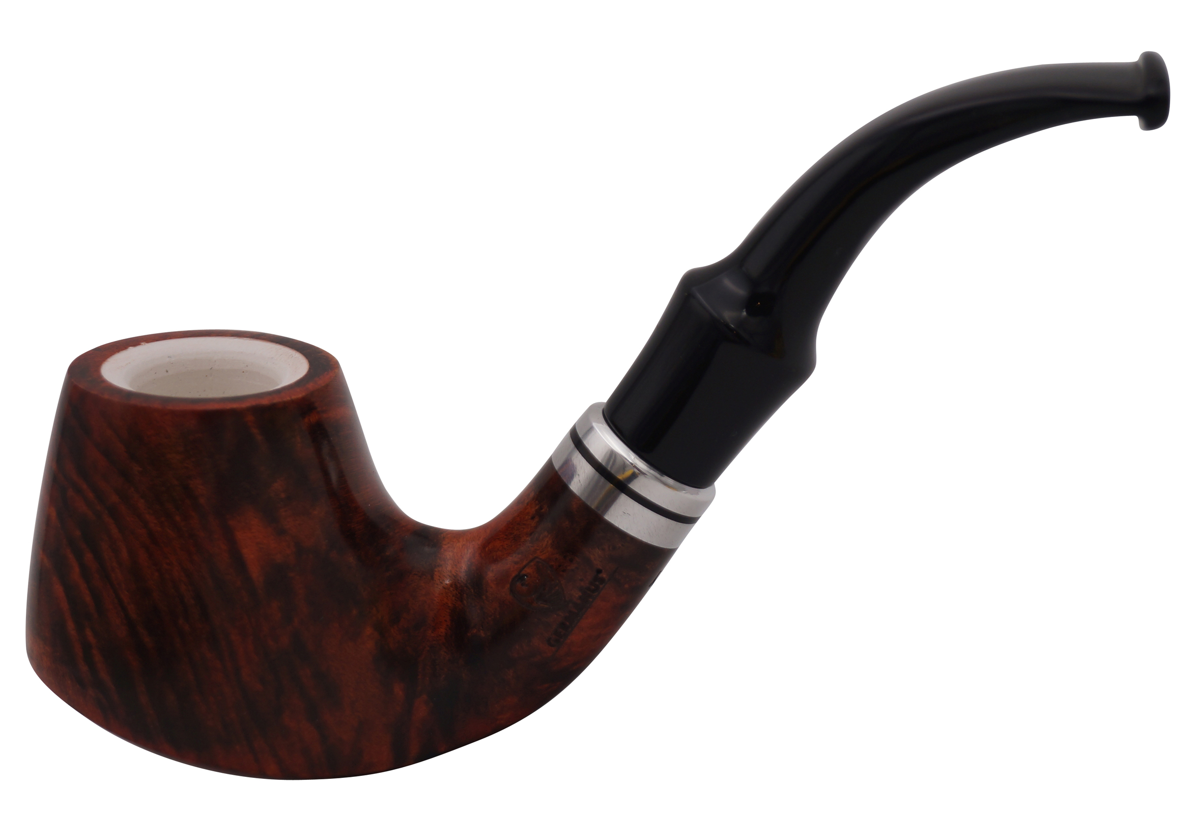 GERMANUS Pfeife Nr. 14 mit Meerschaum Einsatz, Selbst stehend - Made in Italy