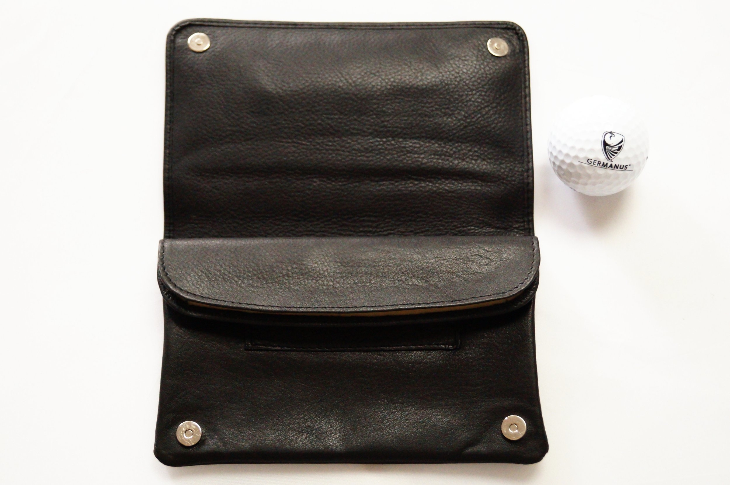 B-Ware - GERMANUS Kalbsleder Wertige Tabaktasche Schwarz Classicus II
