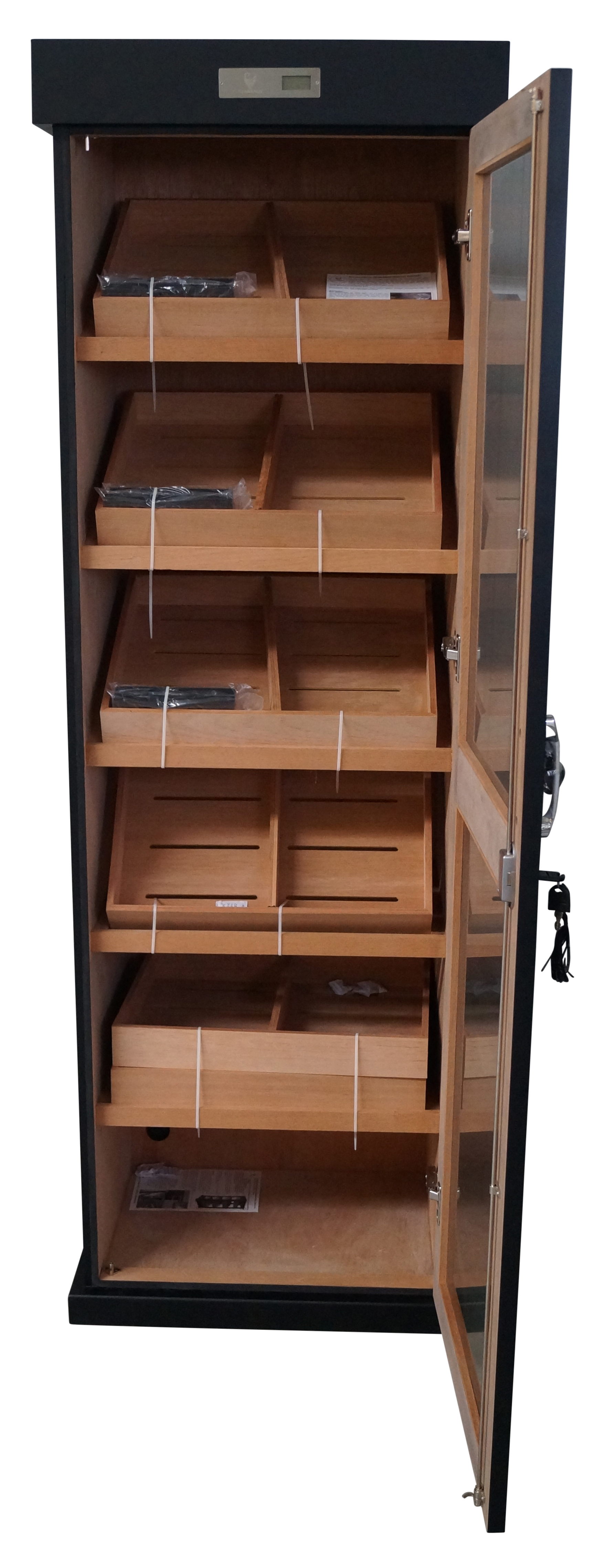 GERMANUS Cigar Humidor Cabinet Quad with GERMANUS Humidifier und GERMANUS Digital hygrometer