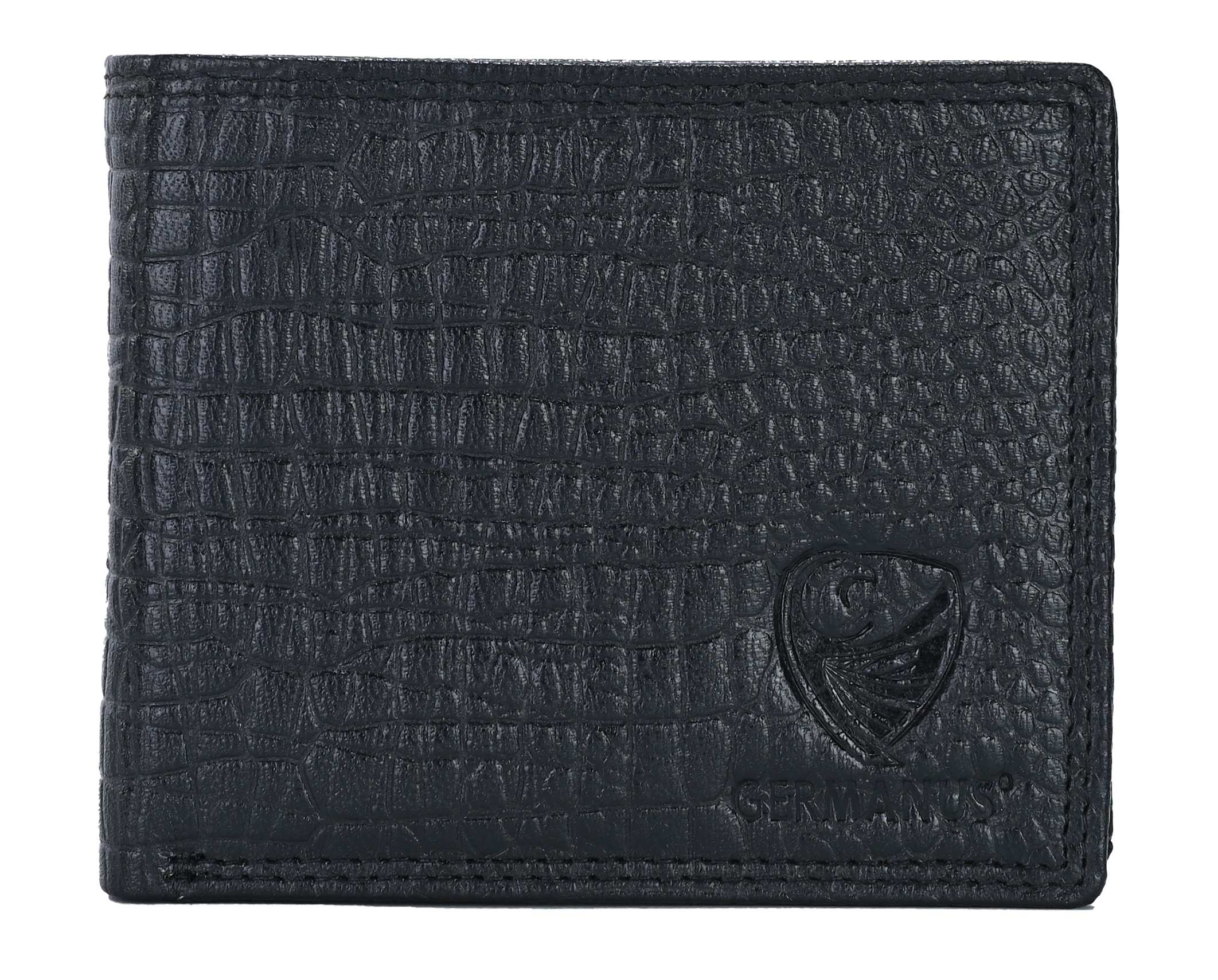 GERMANUS Geldbörse aus Leder,Max 3774  Croco schwarz
